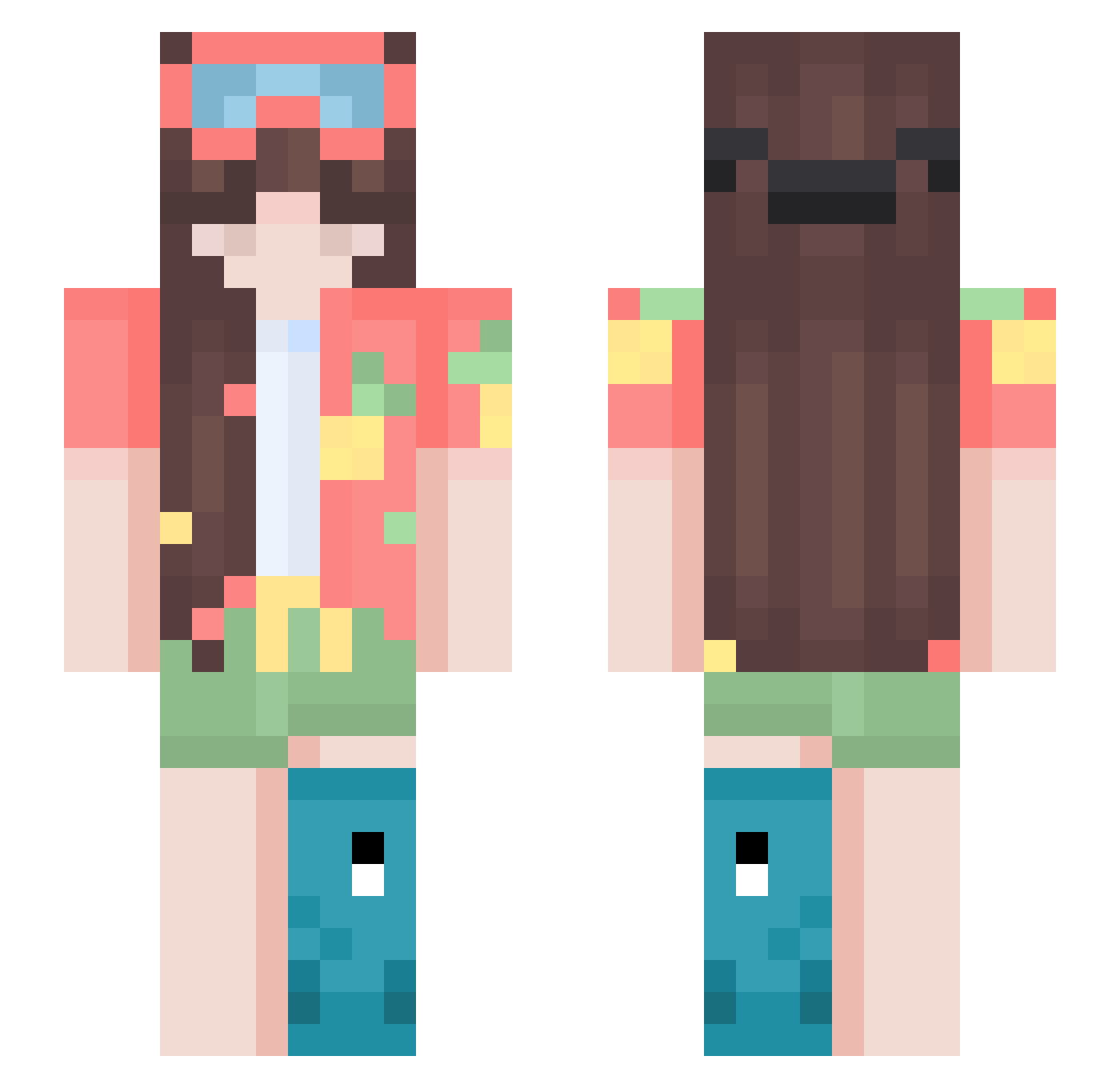 Galaxylemon Minecraft skin, front and back view