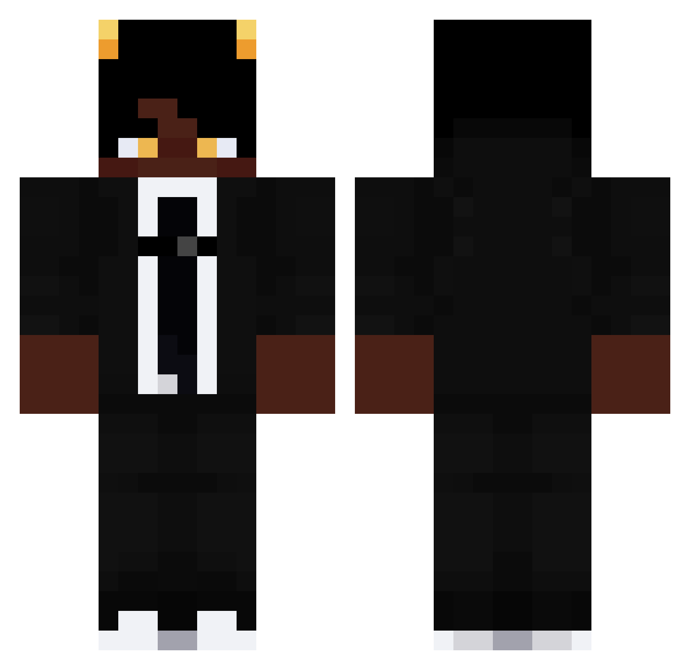 Dysura Minecraft skin, front and back view