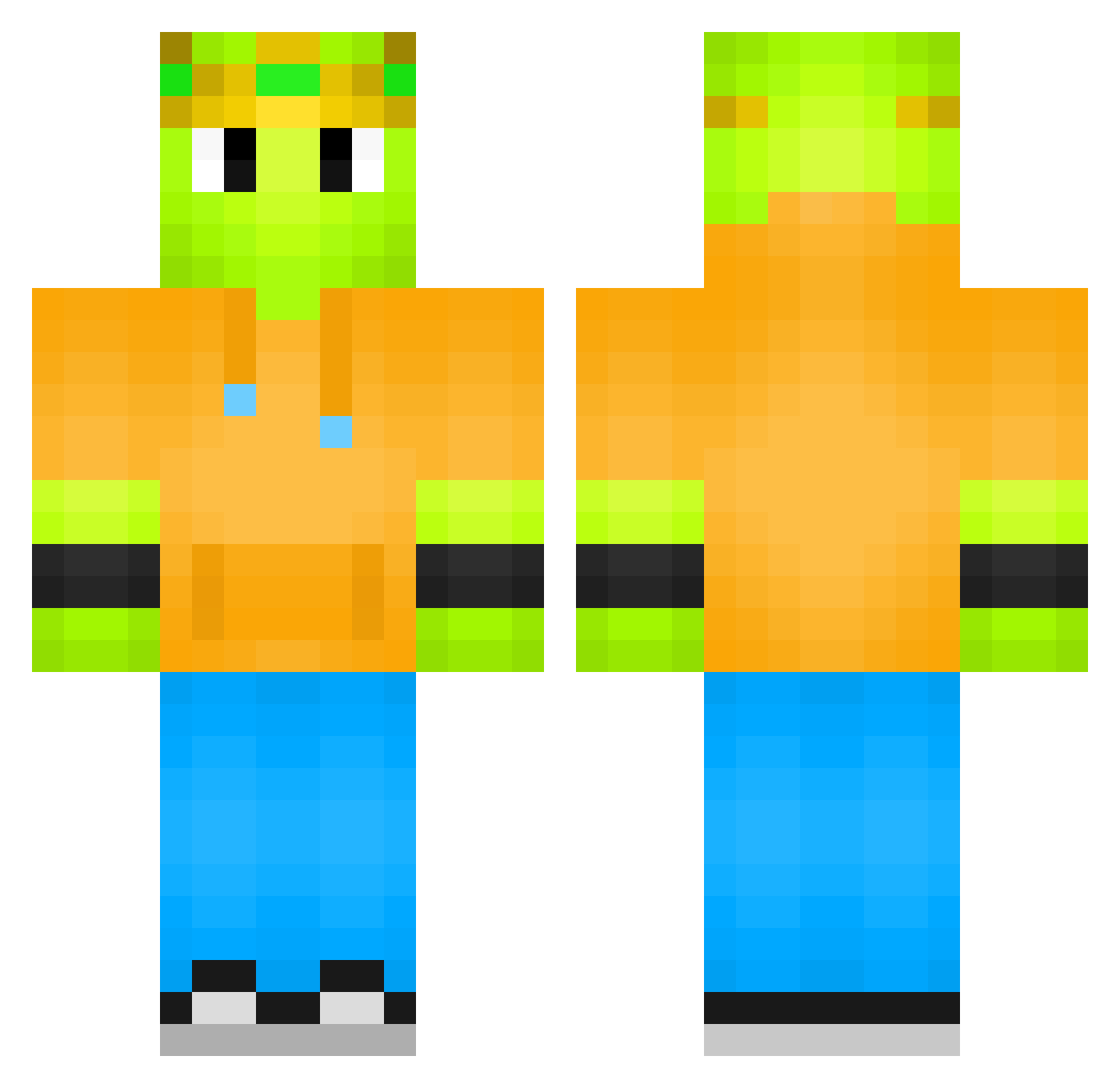dominantful Minecraft skin, front and back view