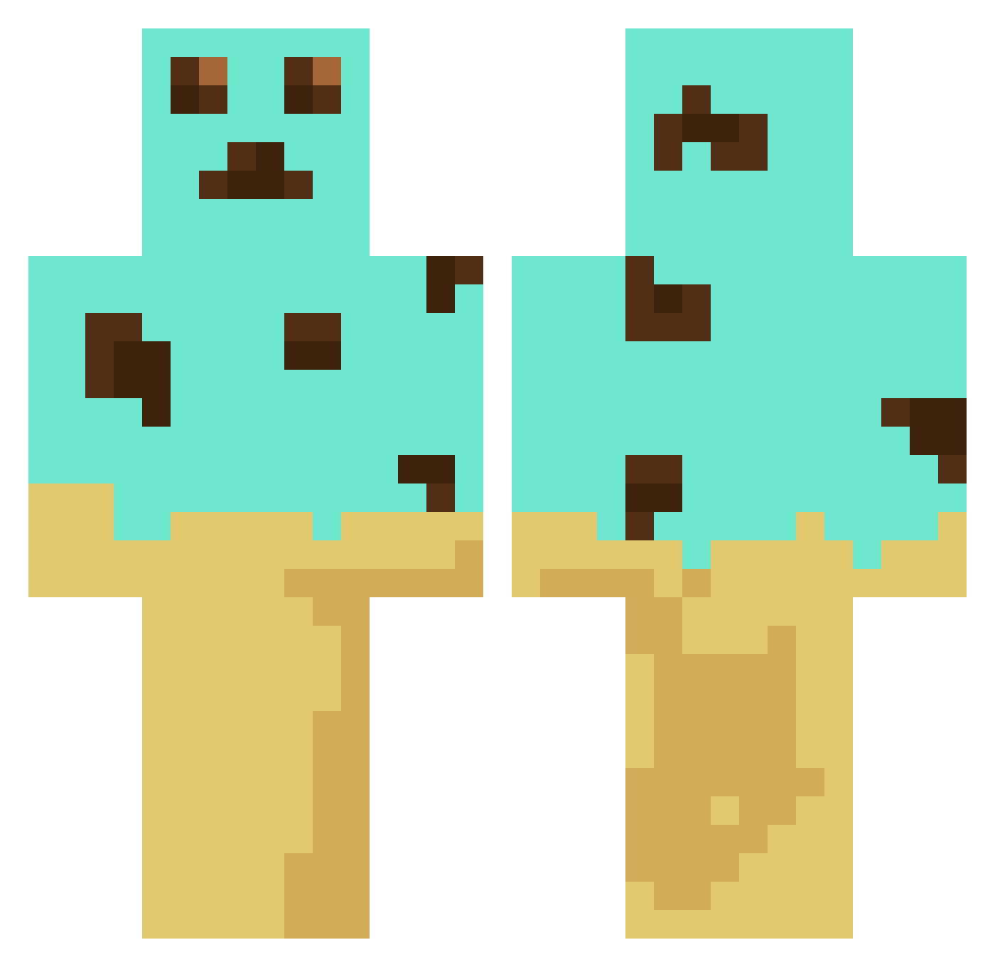 Jxng_E Minecraft skin, front and back view