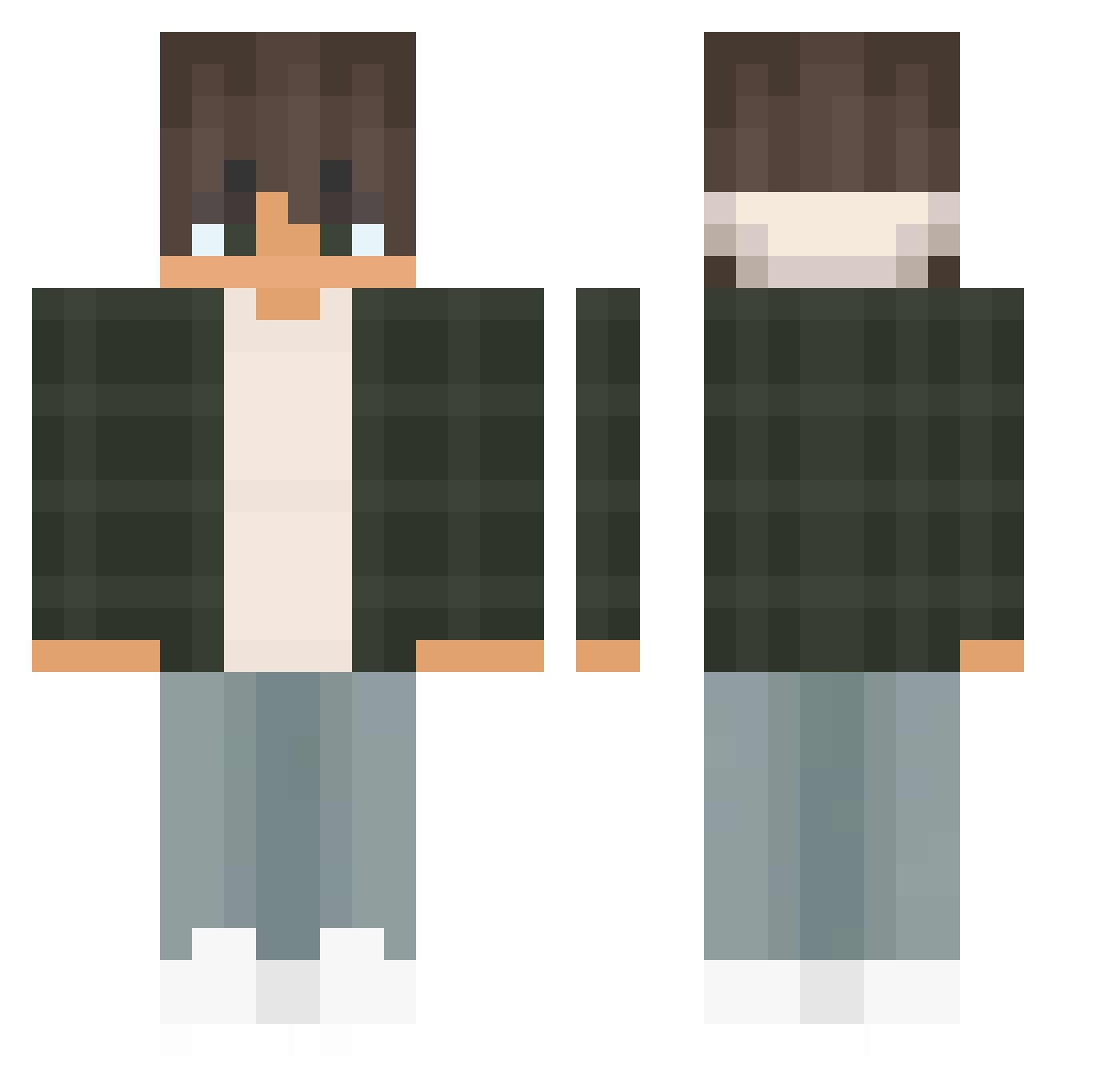 Qubit1012 Minecraft skin, front and back view