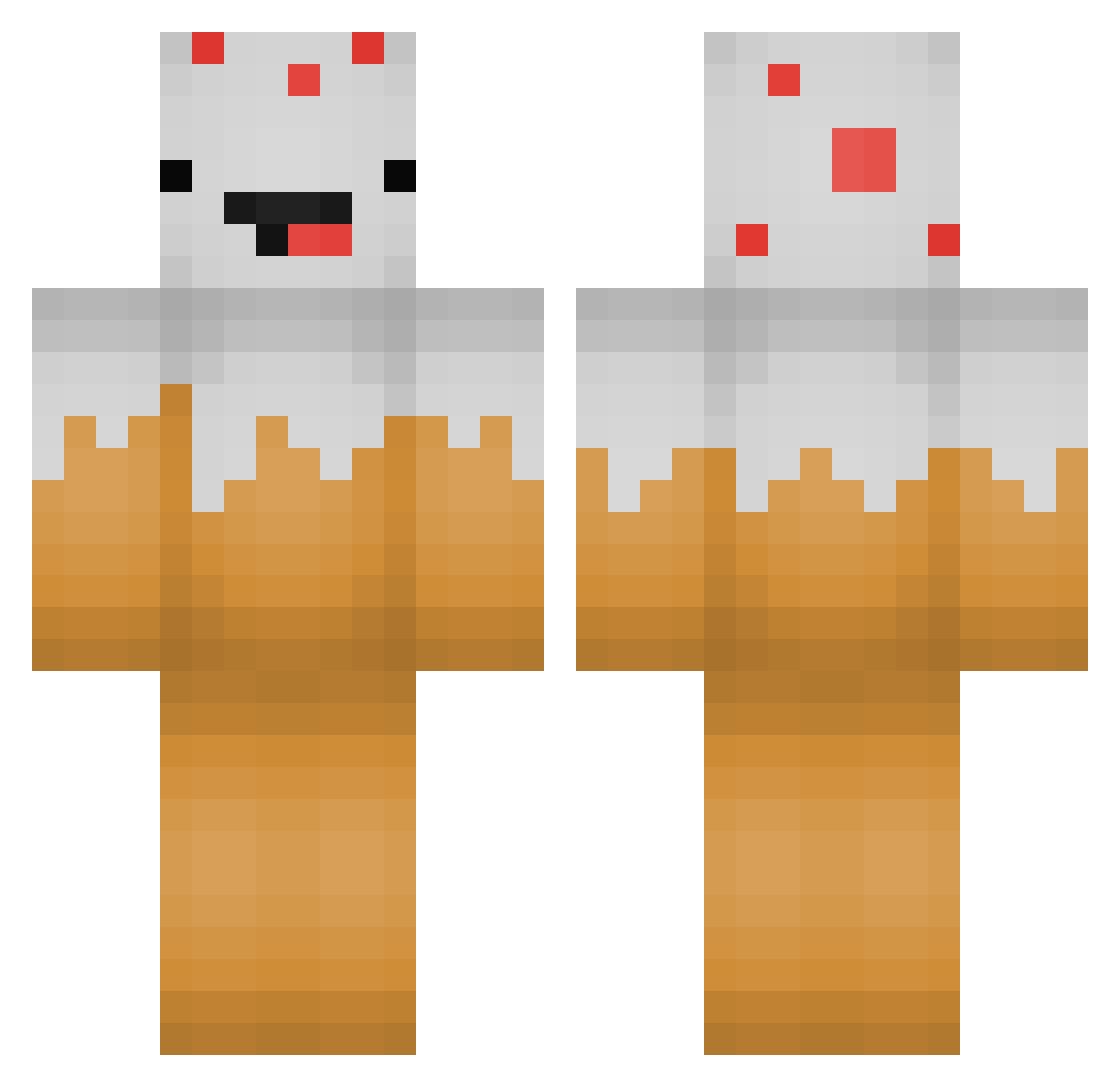 Prequarantine Minecraft skin, front and back view
