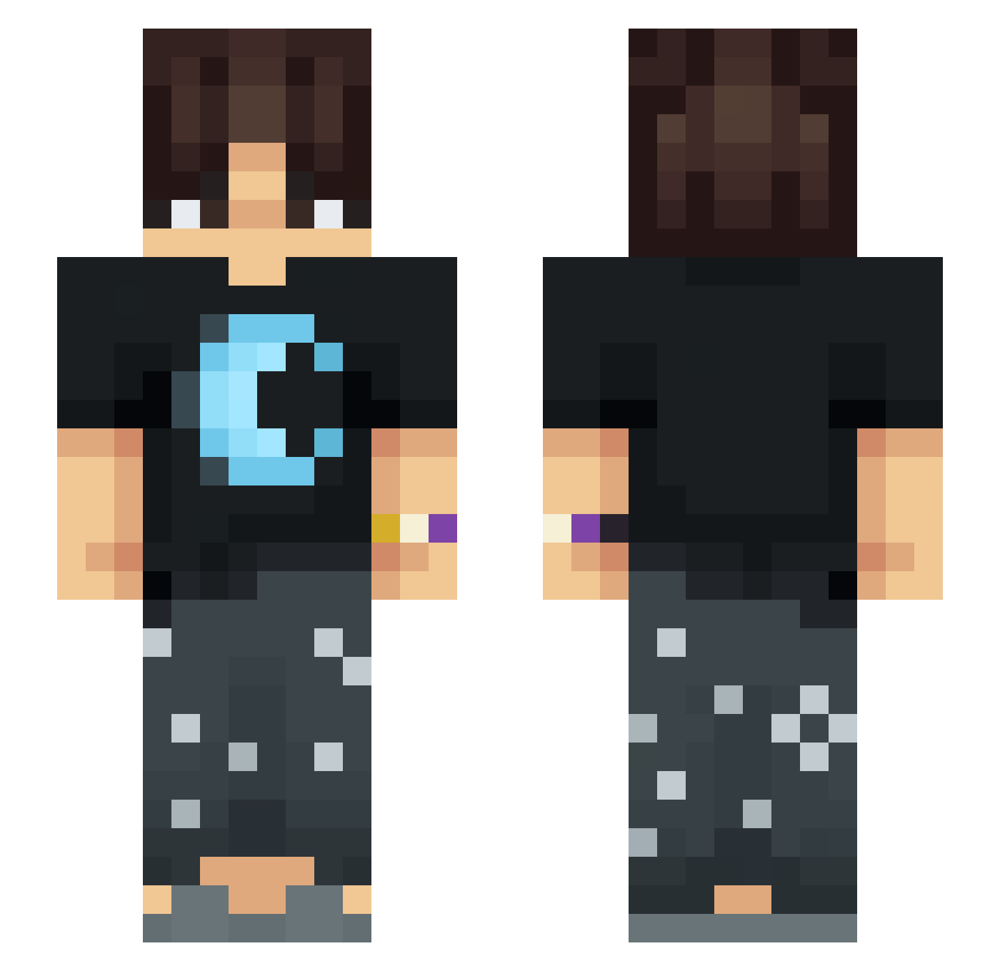 aceofstars0 Minecraft skin, front and back view