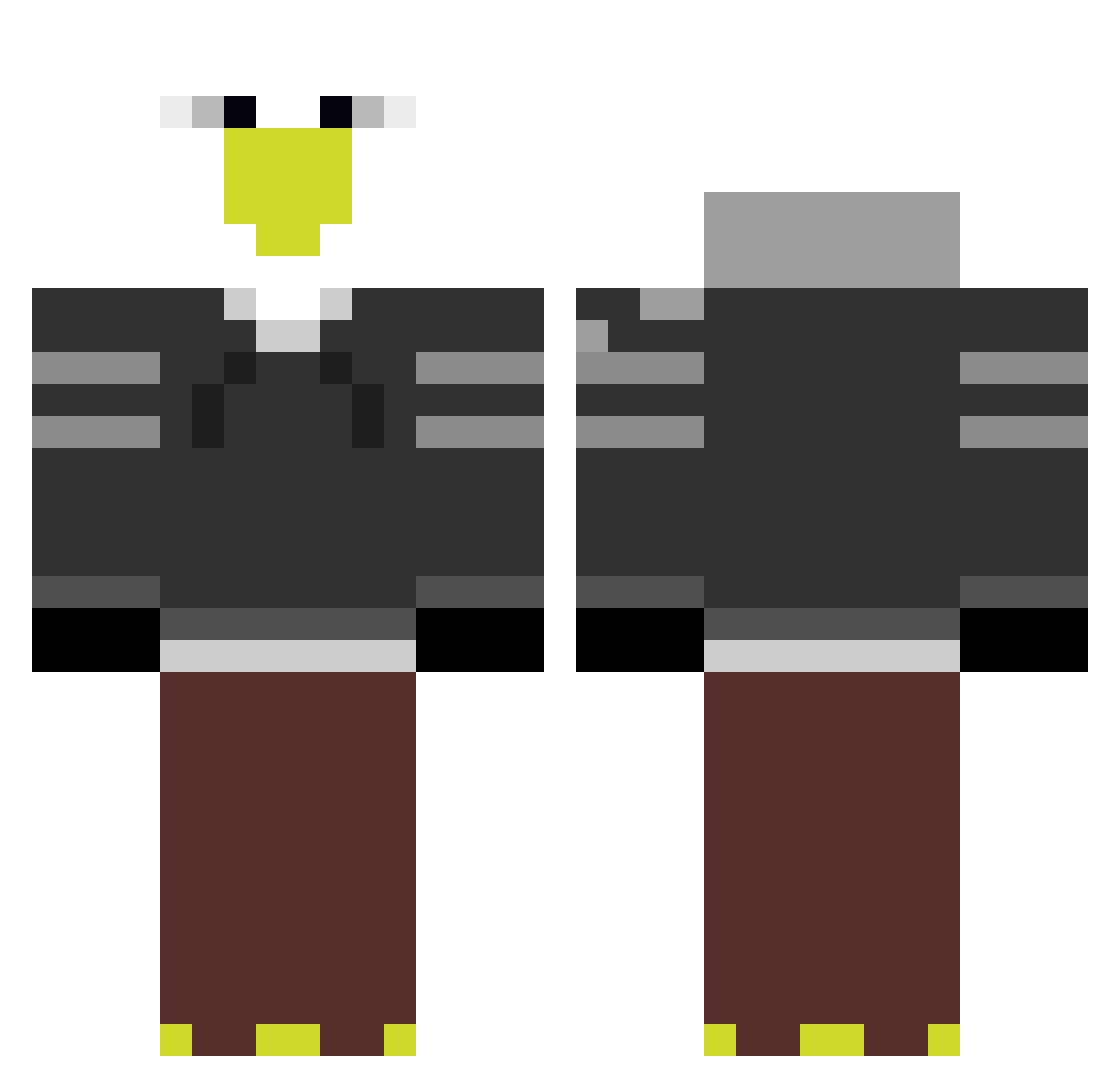 Gavioes Minecraft skin, front and back view