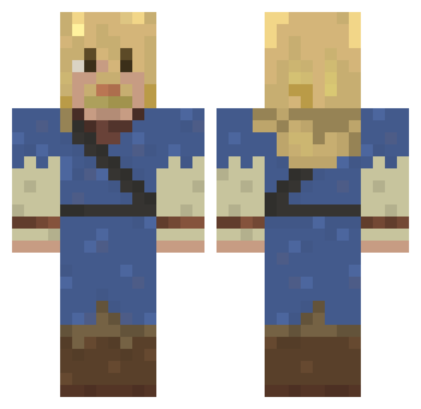 DarkFarming Minecraft skin, front and back view