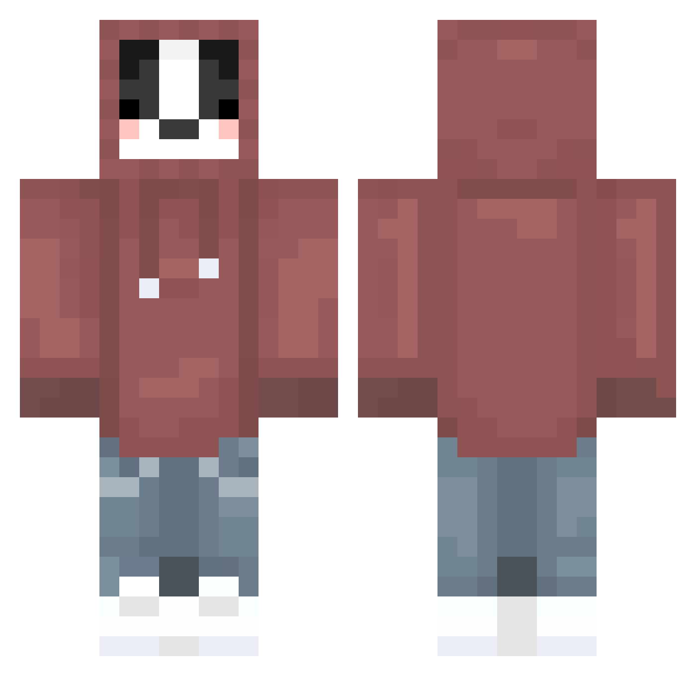 Kittyknd Minecraft skin, front and back view