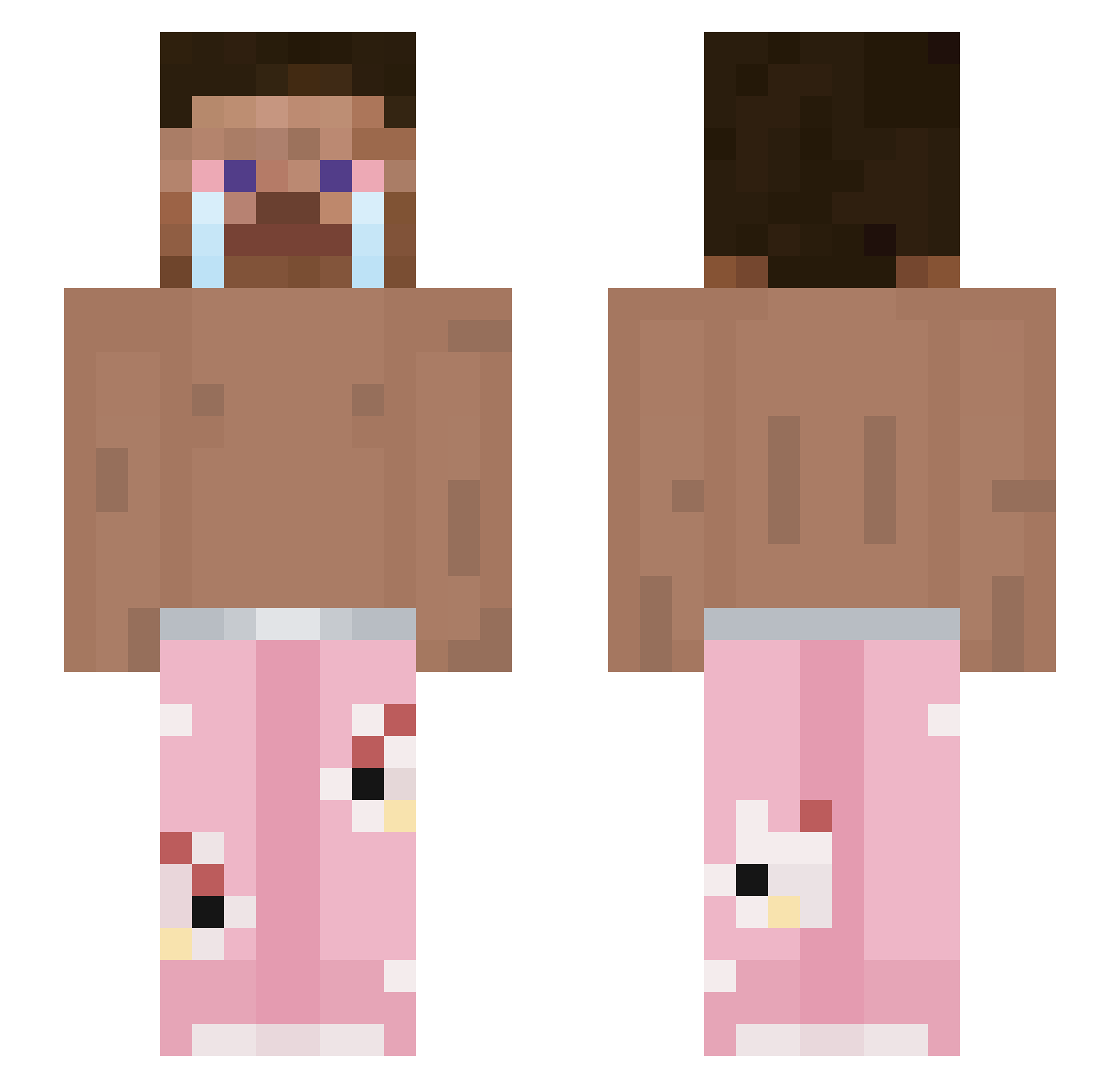3kid Minecraft skin, front and back view