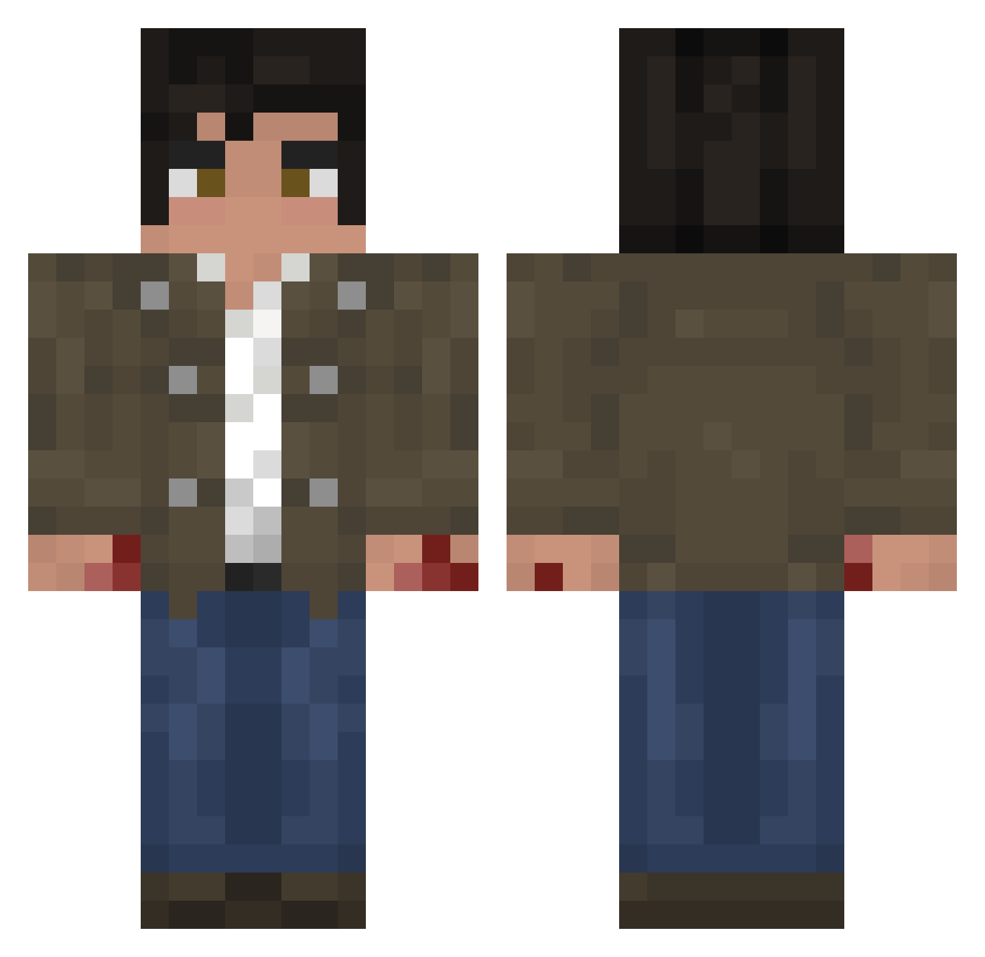 dlstortlon Minecraft skin, front and back view