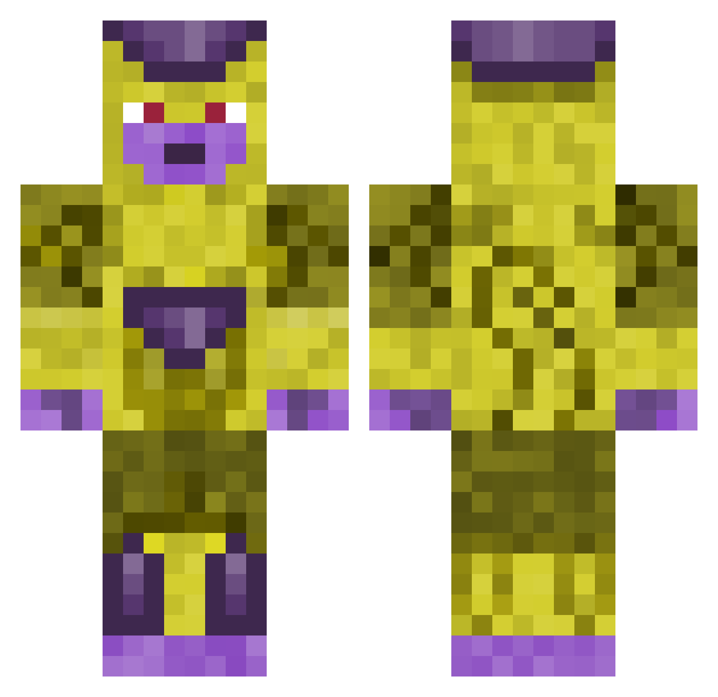 kevbruh Minecraft skin, front and back view