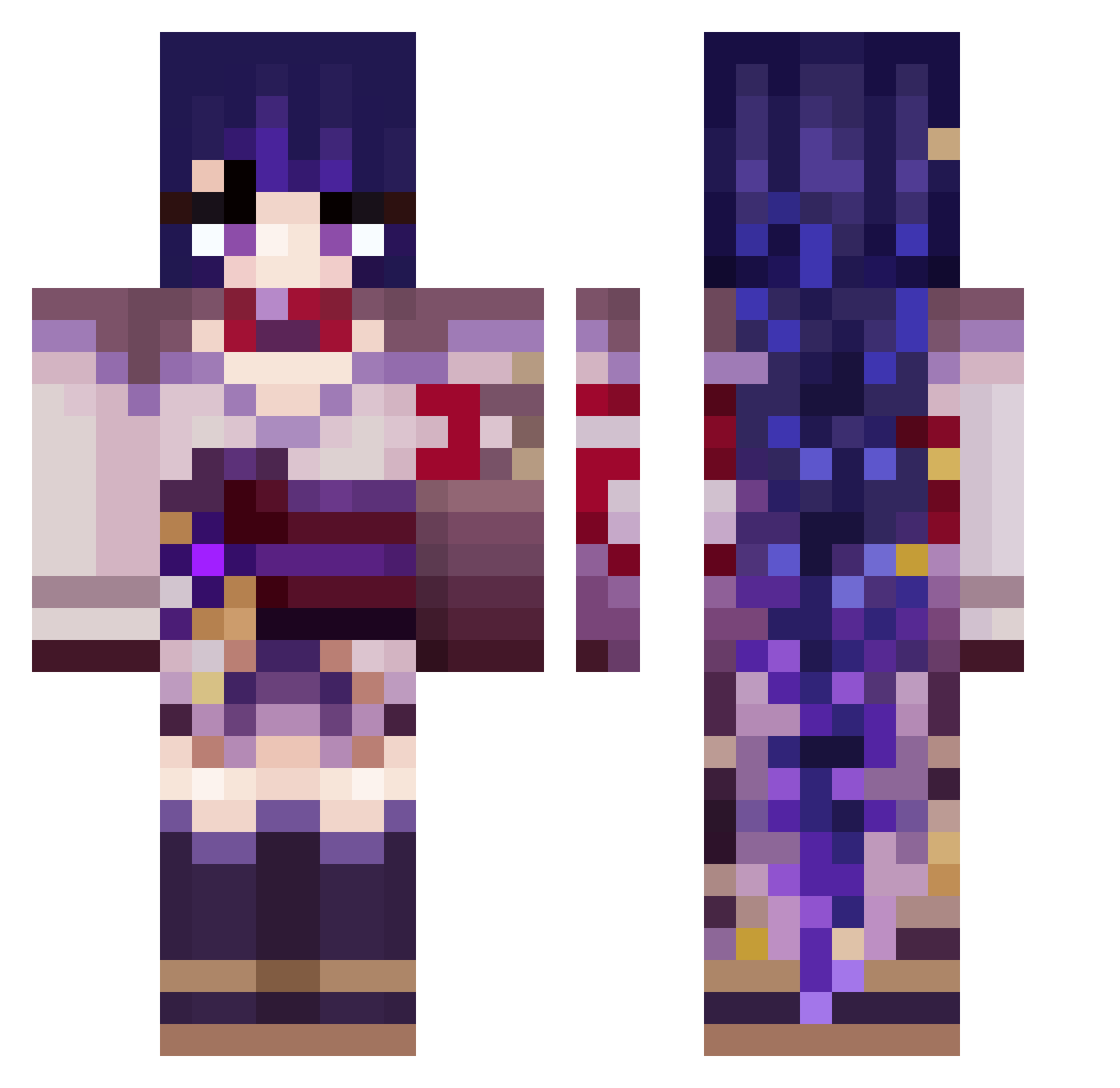 kmh2381 Minecraft skin, front and back view