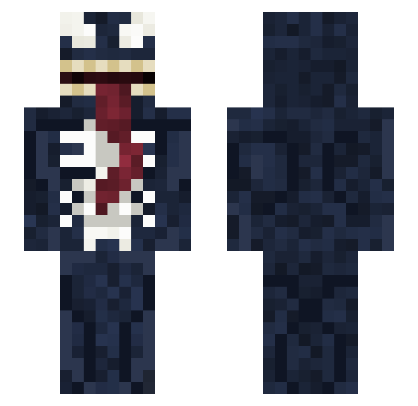 Aksou Minecraft skin, front and back view