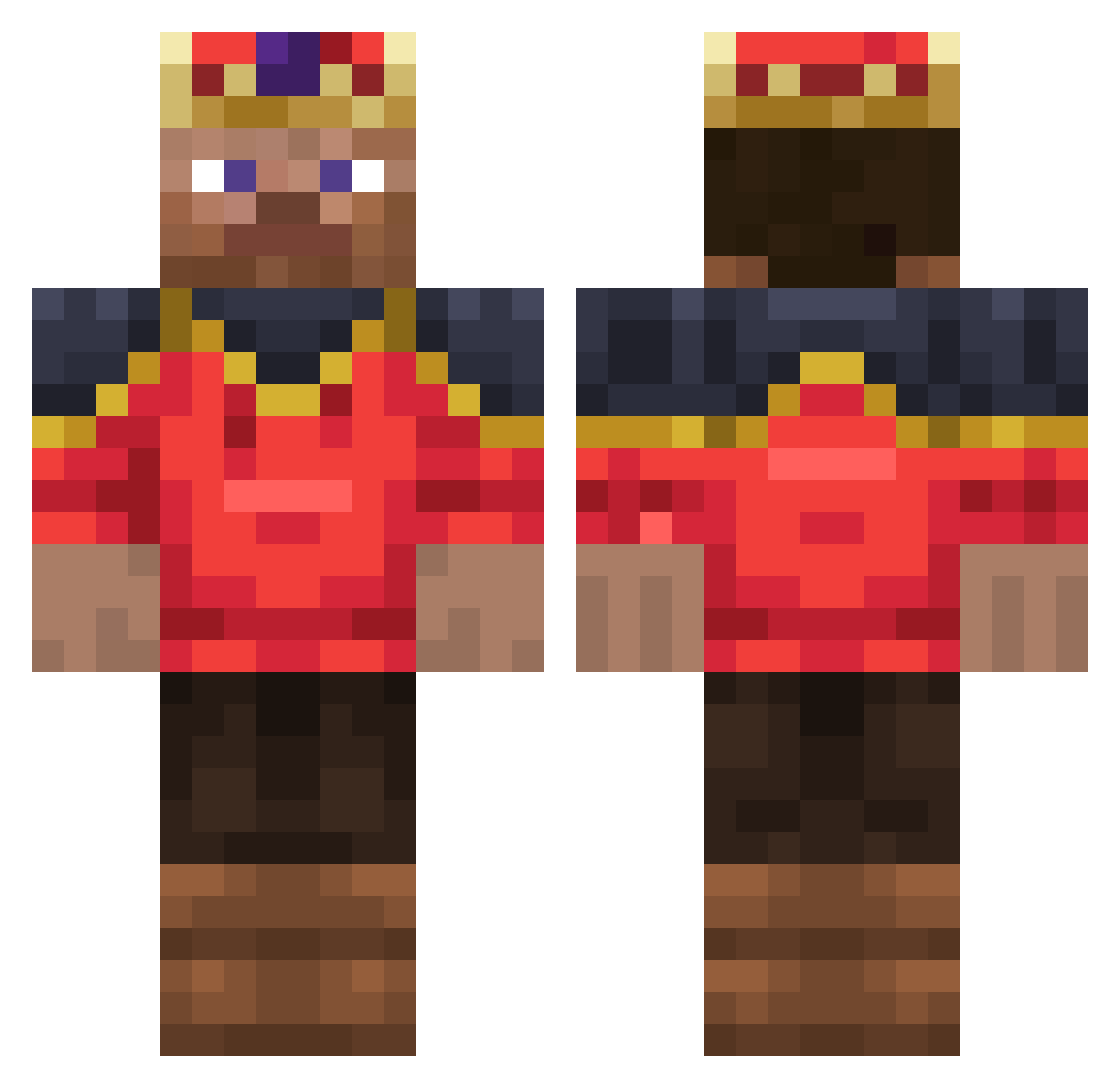 Shiorixd Minecraft skin, front and back view