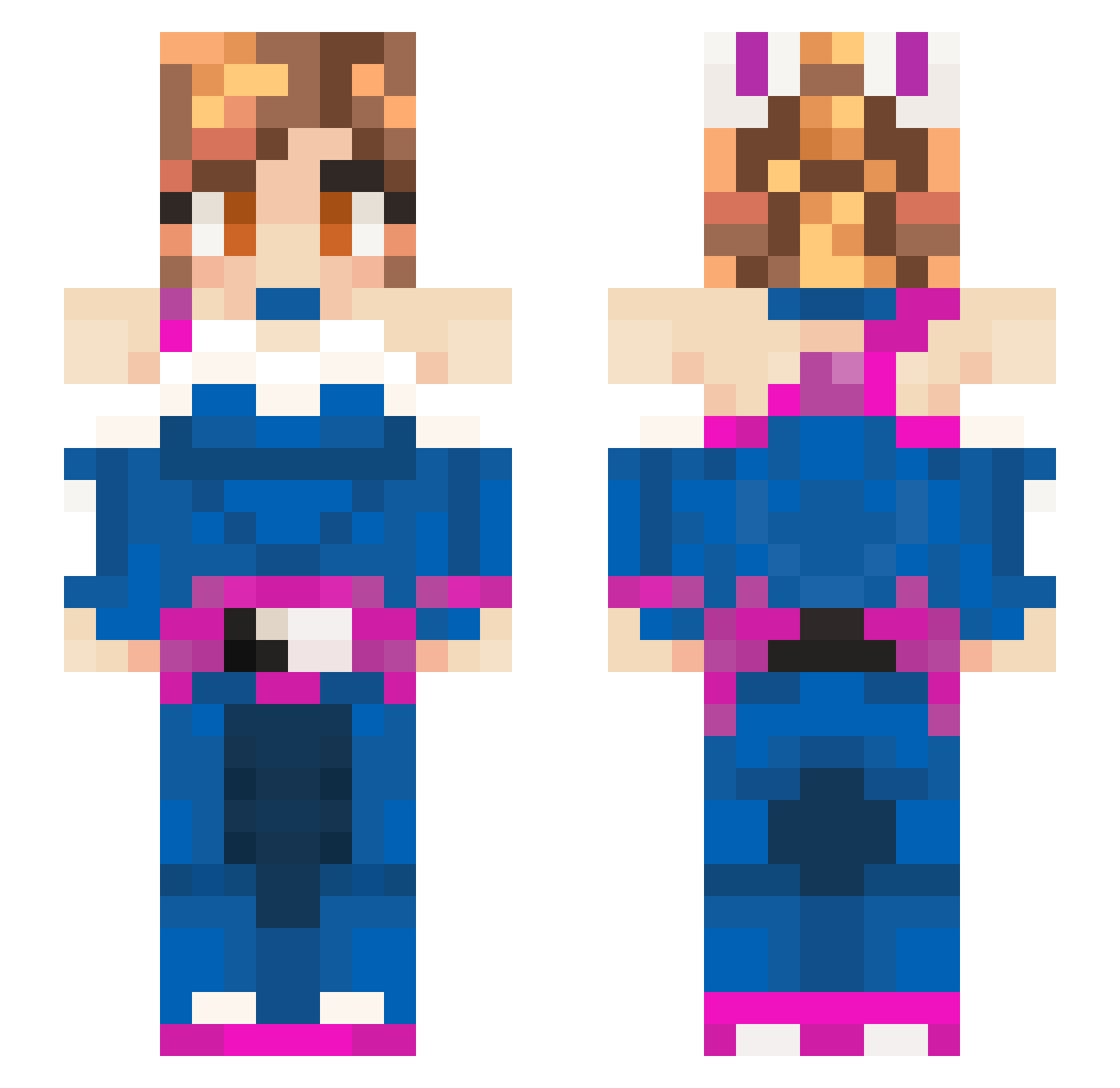 _Felwinter Minecraft skin, front and back view