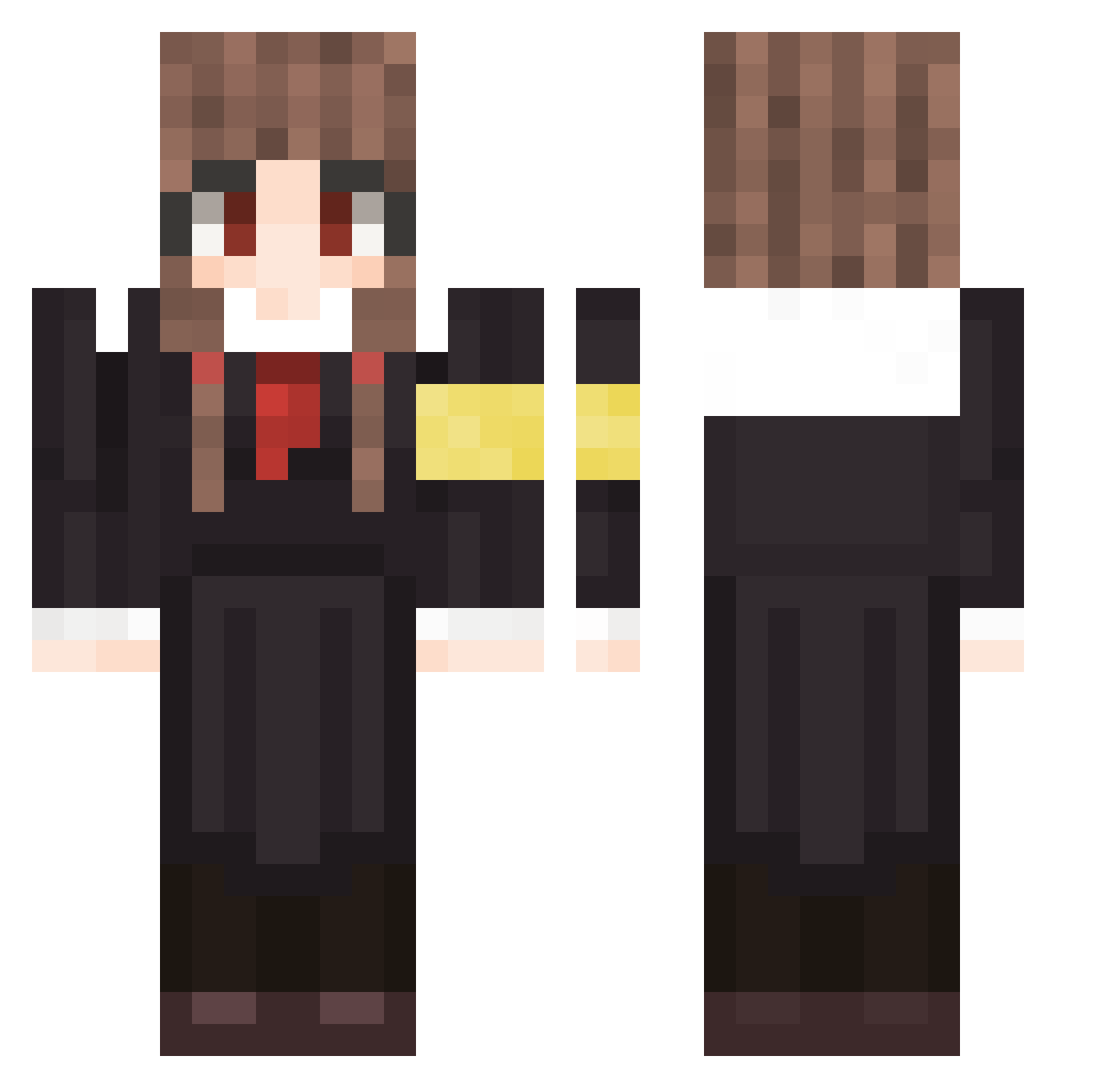 mikoyessir Minecraft skin, front and back view