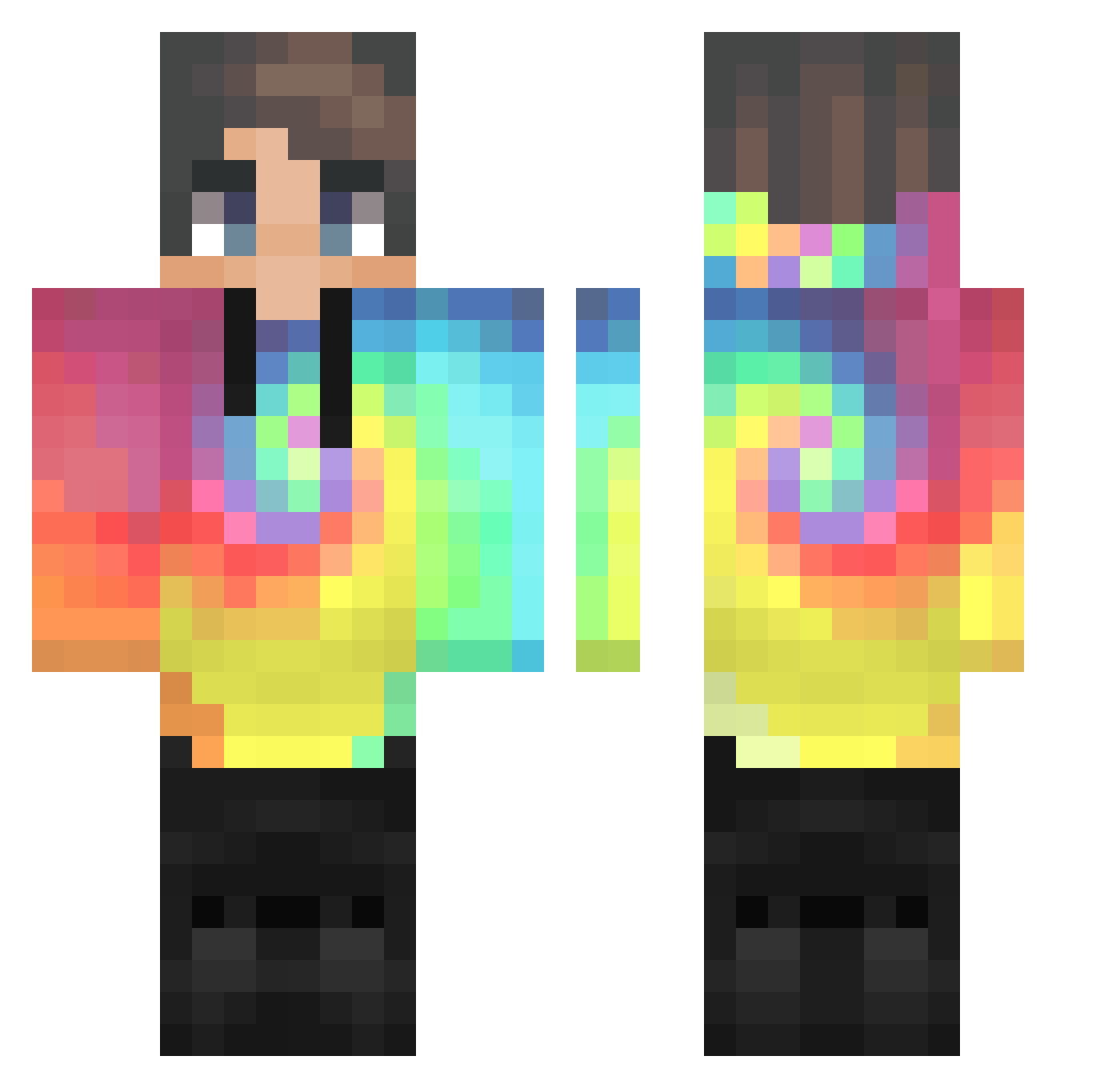 lumanaughty Minecraft skin, front and back view