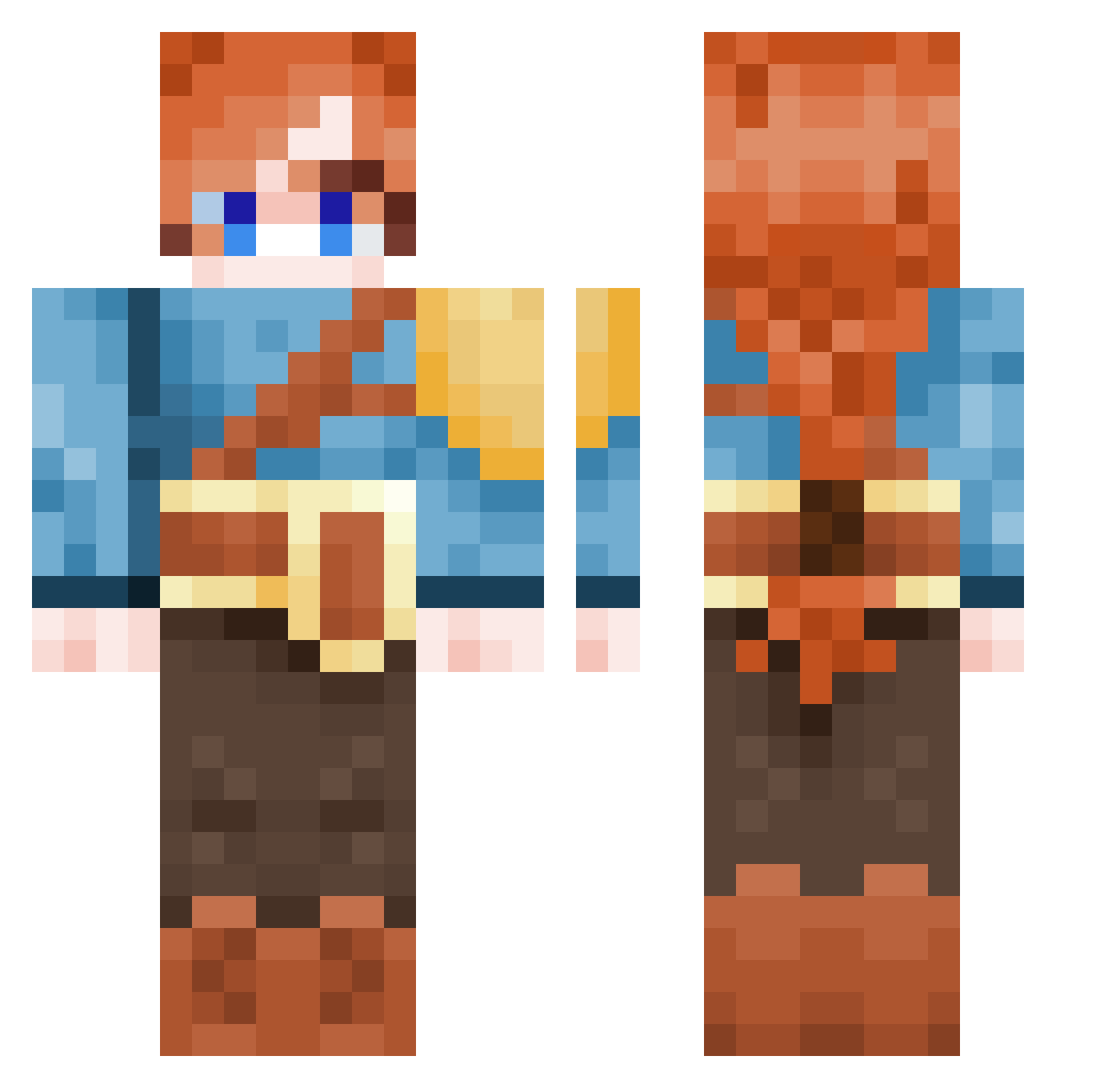 Catryonna Minecraft skin, front and back view