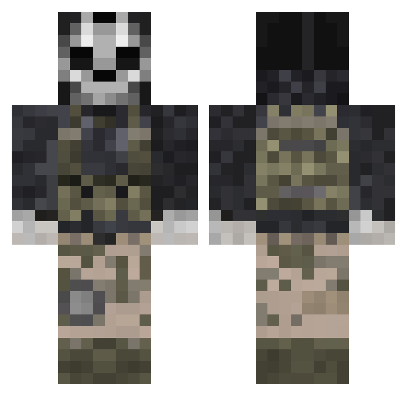 djuuza Minecraft skin, front and back view