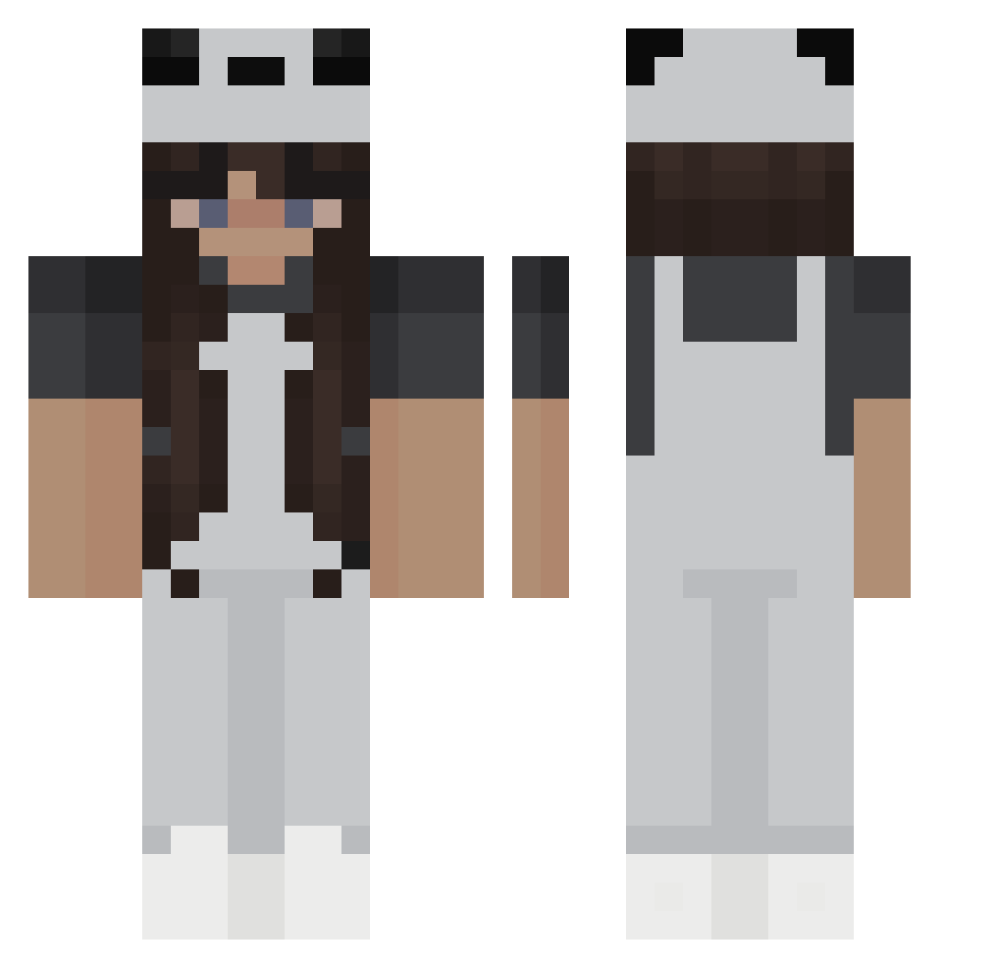 F502 Minecraft skin, front and back view
