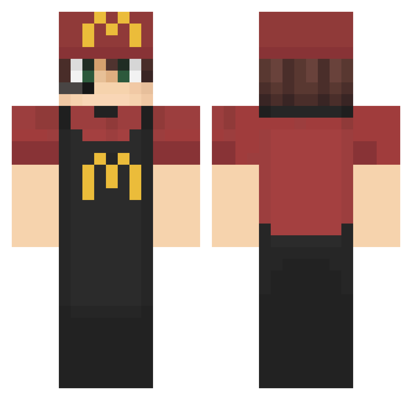 twich_inoverlTV Minecraft skin, front and back view