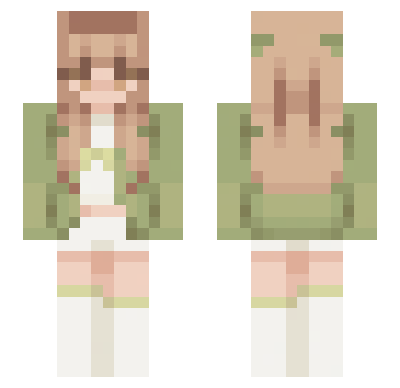 AderoWake Minecraft skin, front and back view