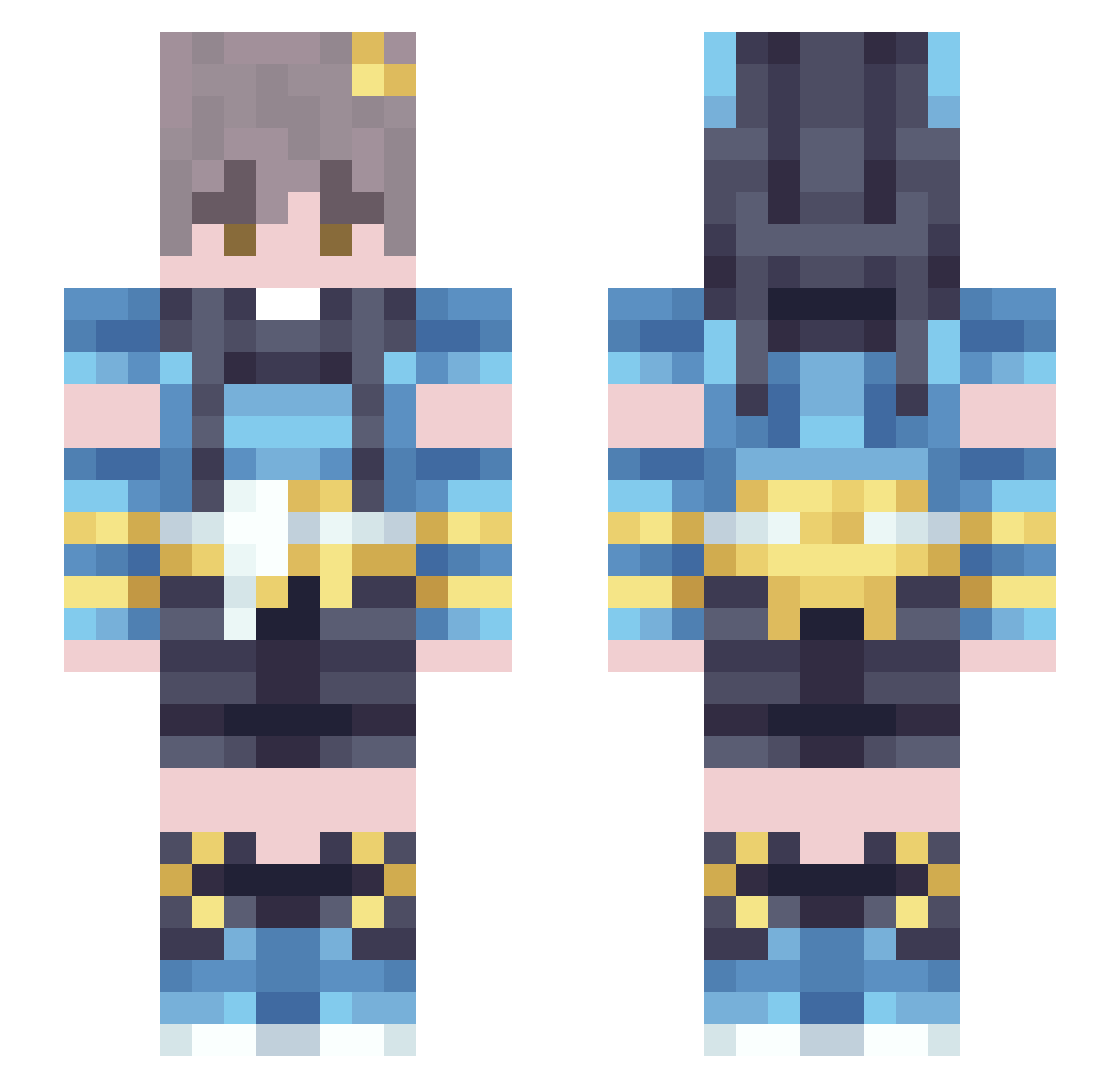 LittleTex Minecraft skin, front and back view