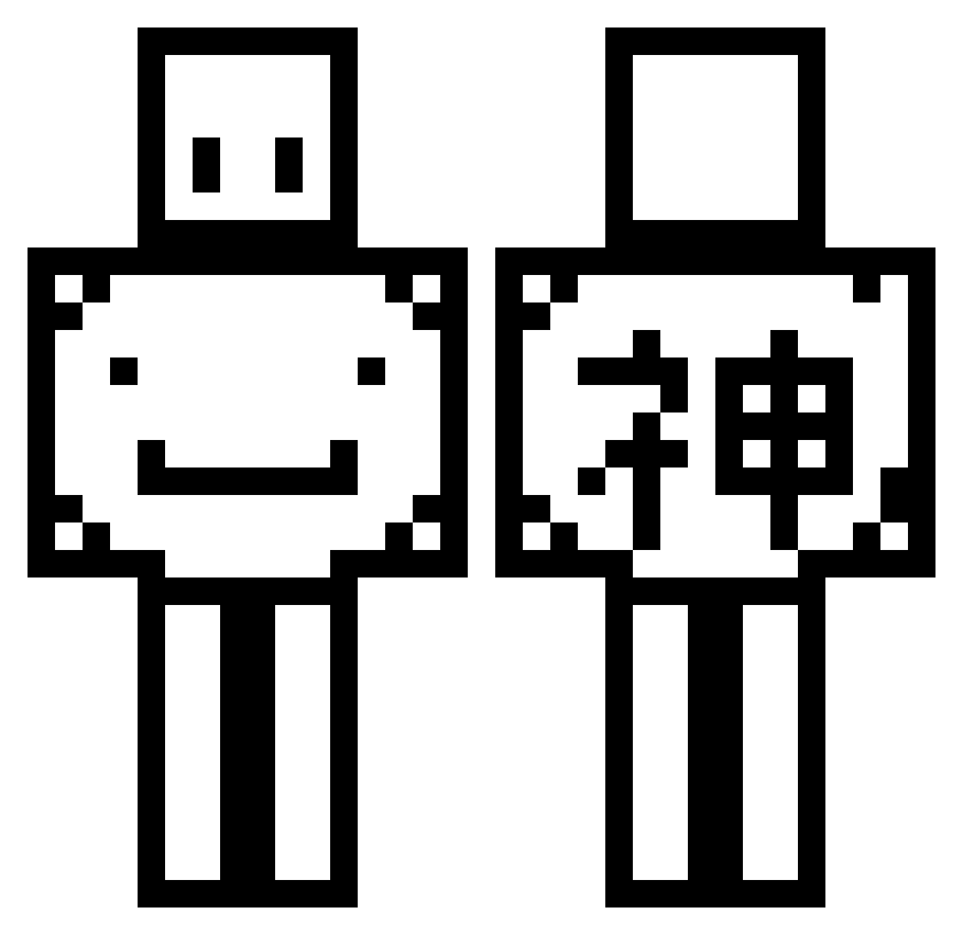 Arfye Minecraft skin, front and back view