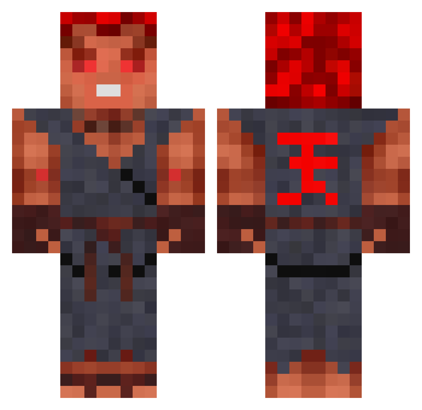 Kinetochore Minecraft skin, front and back view
