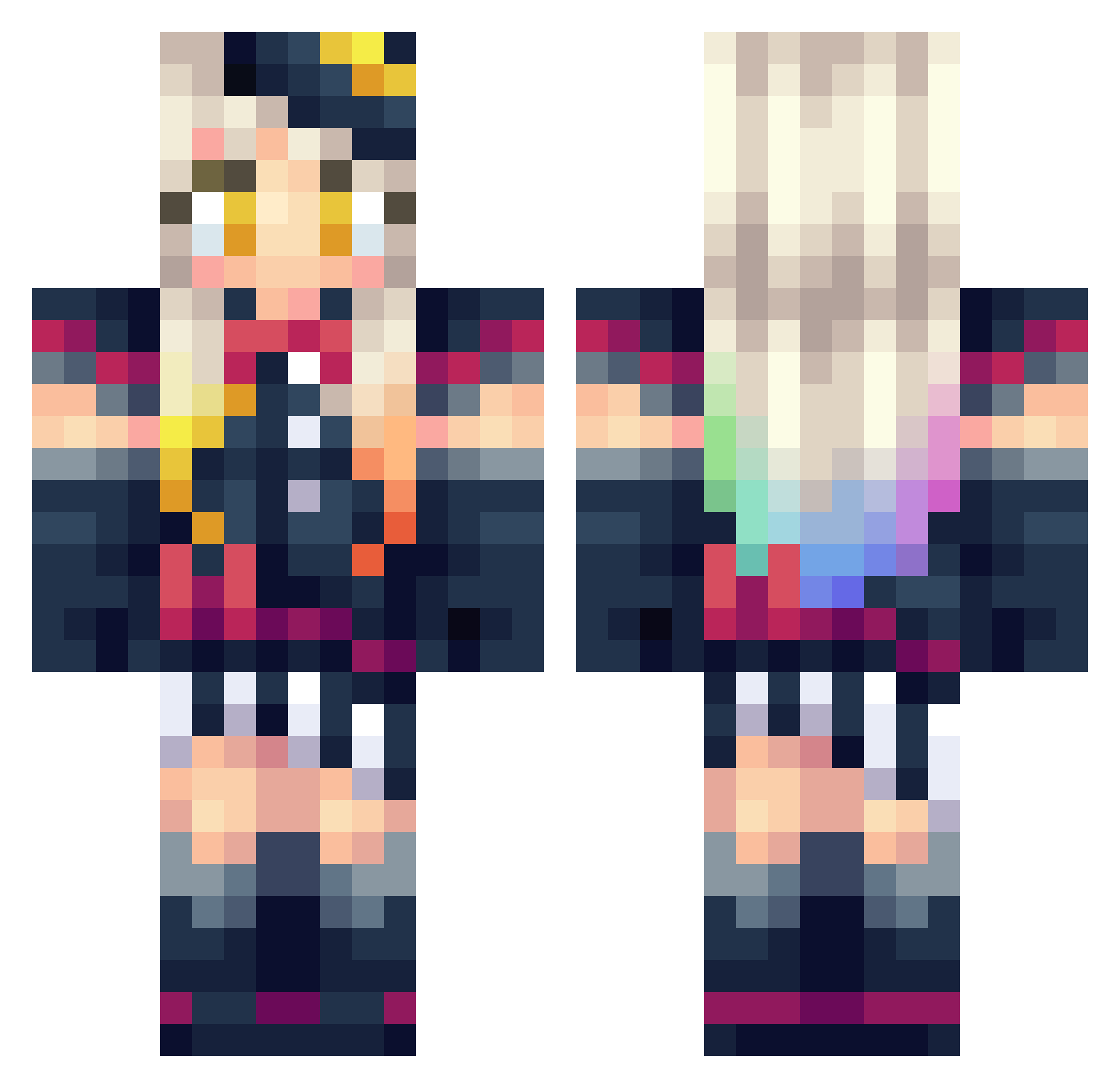 theonlypogguy Minecraft skin, front and back view