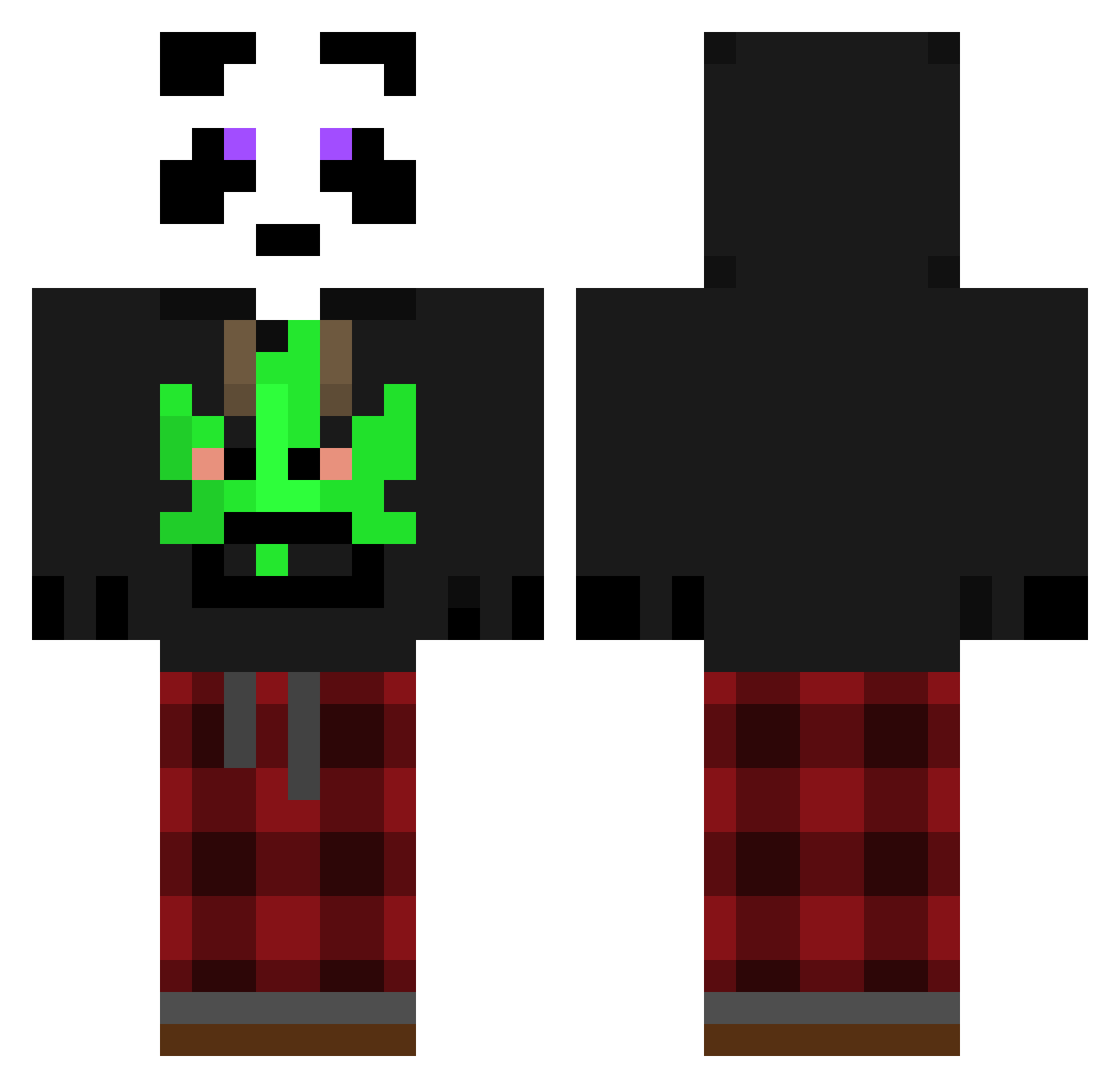 Interworld Minecraft skin, front and back view