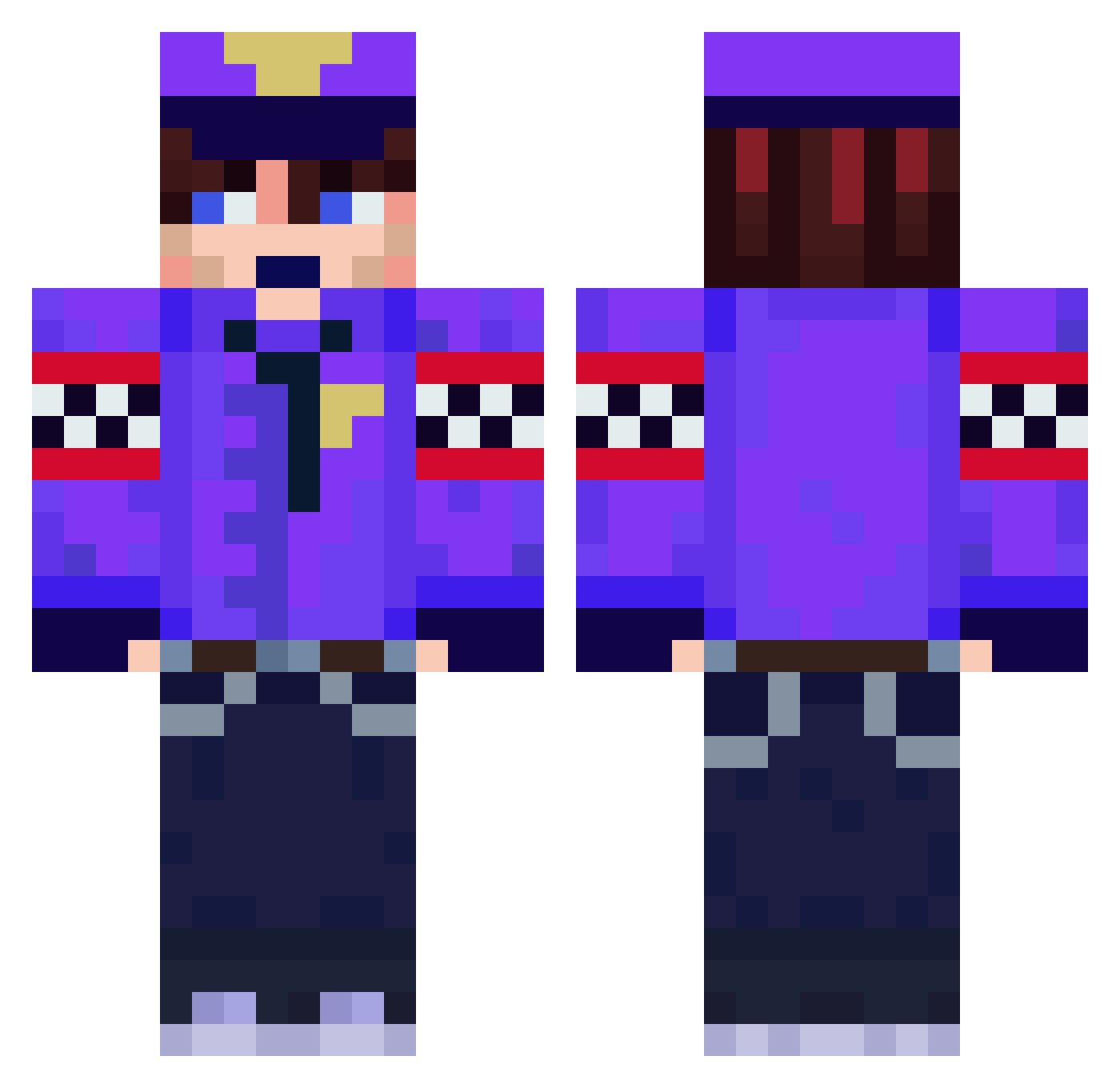Adolfo1939 Minecraft skin, front and back view