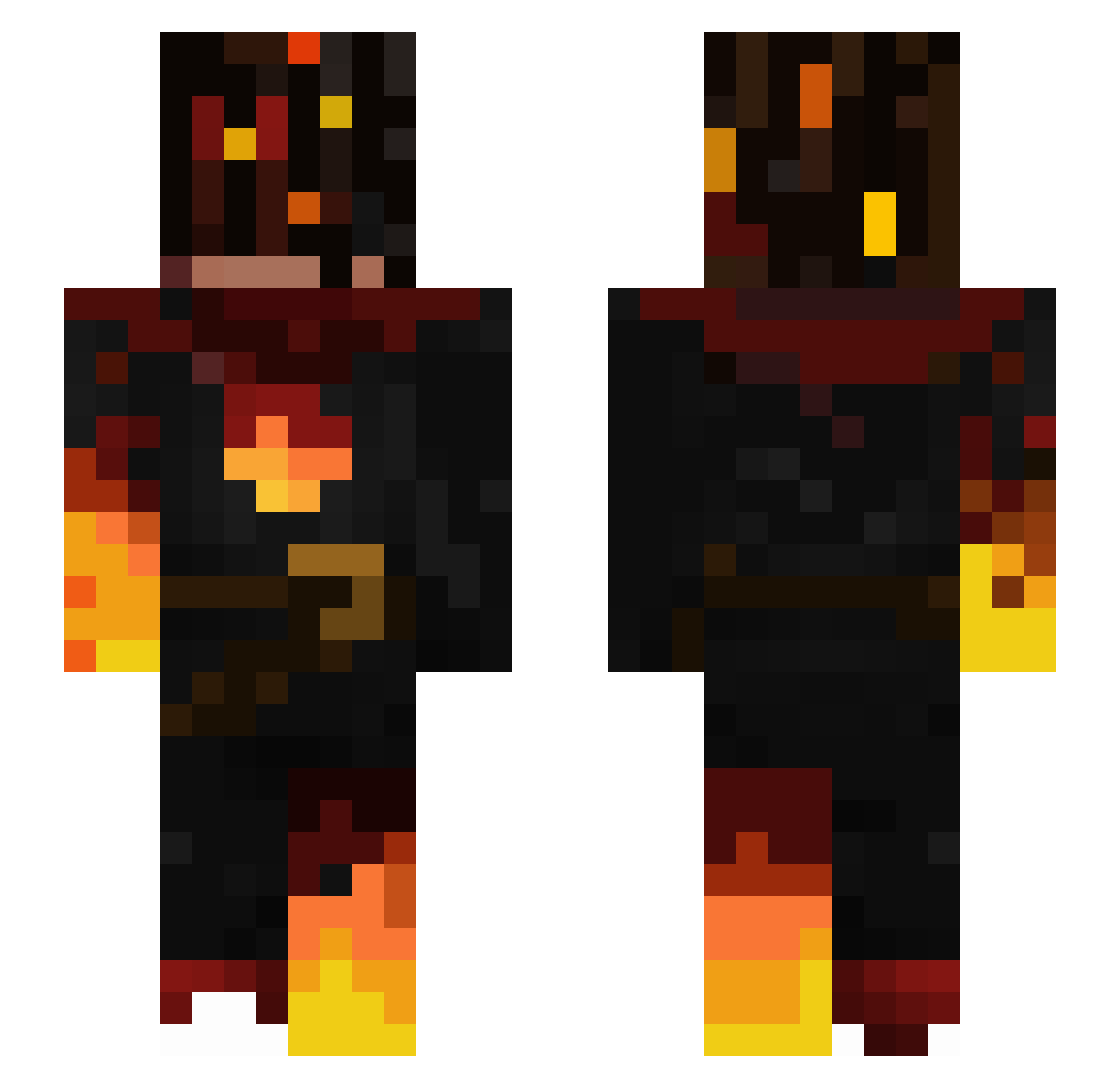 Sebko2000 Minecraft skin, front and back view