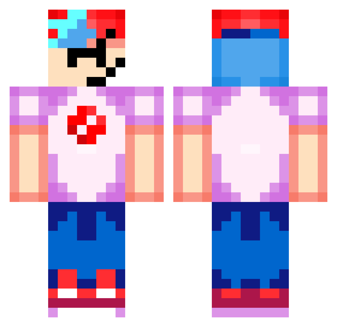 NODMONZ13 Minecraft skin, front and back view