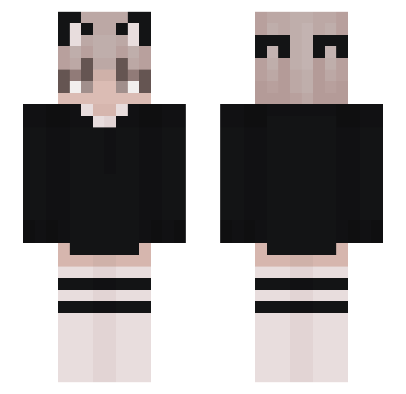 ZjawaPL Minecraft skin, front and back view