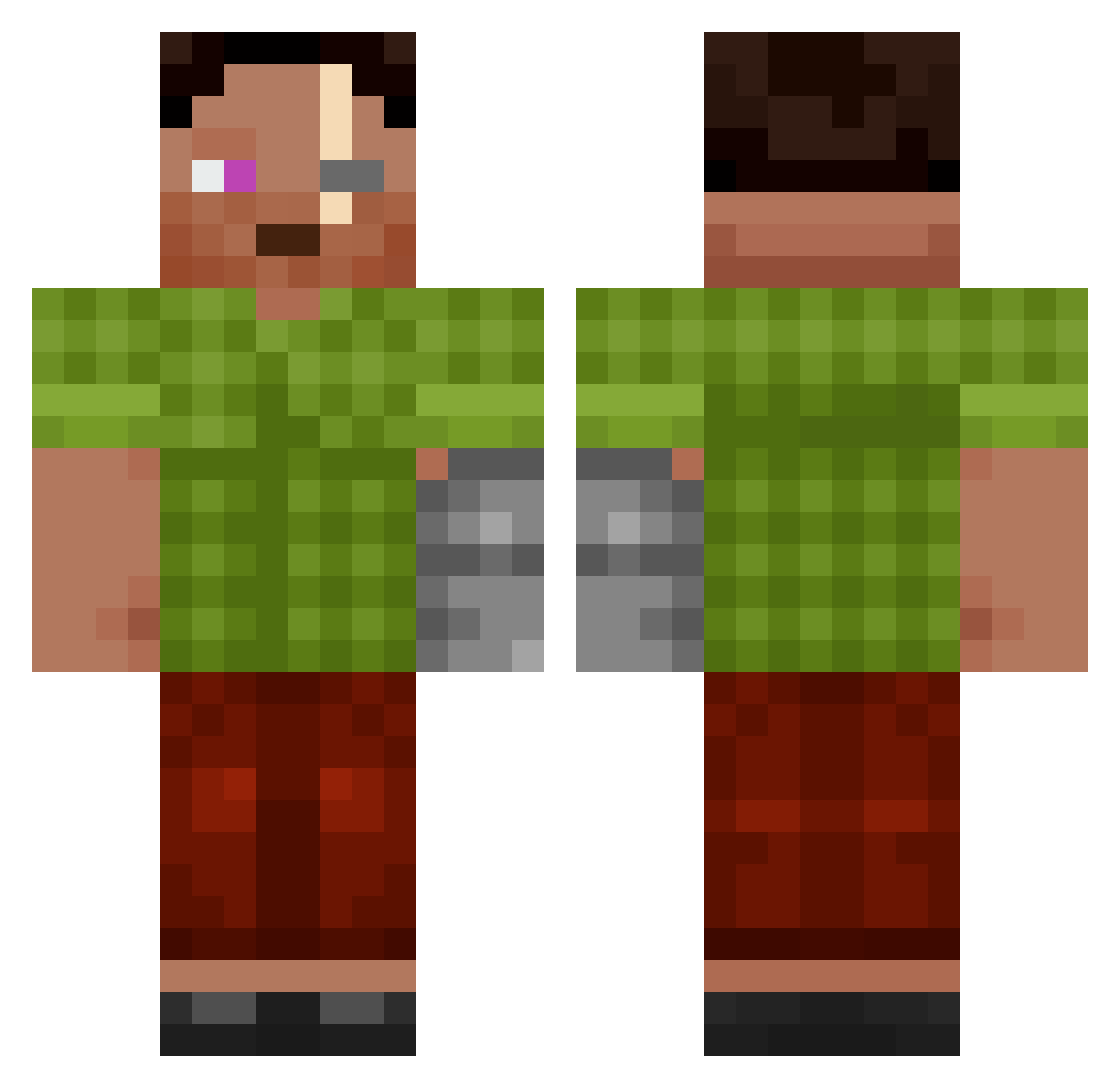 Nat3Th3Great500 Minecraft skin, front and back view