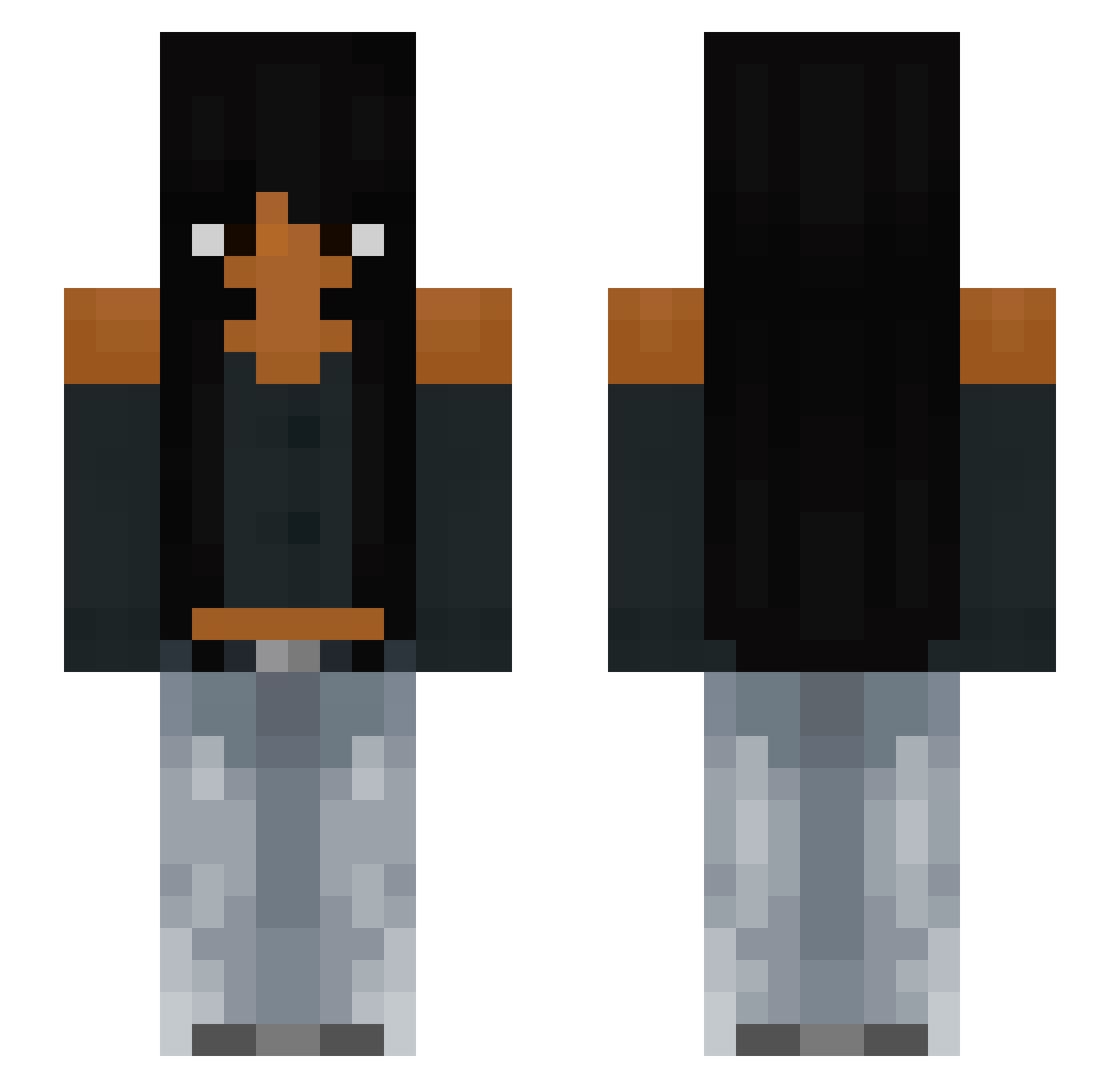 silksonic Minecraft skin, front and back view