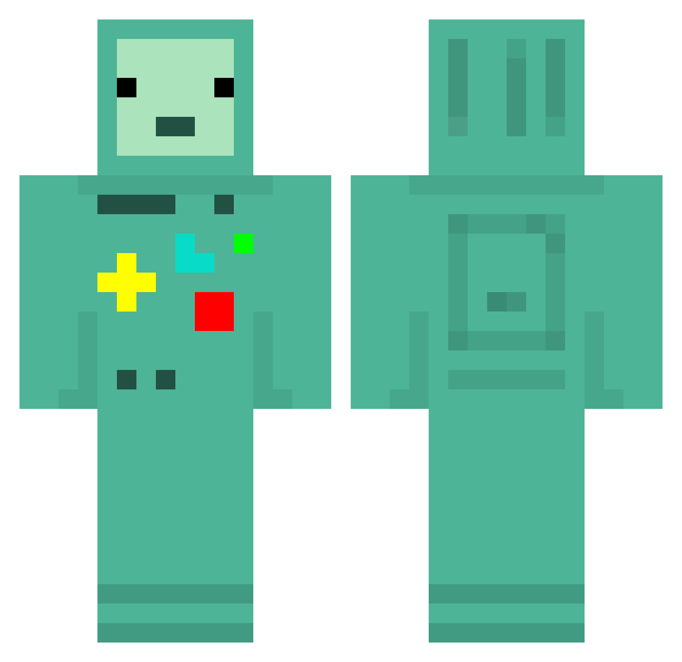 _Korea Minecraft skin, front and back view