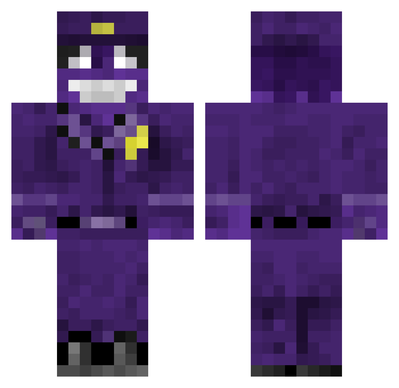 unram Minecraft skin, front and back view