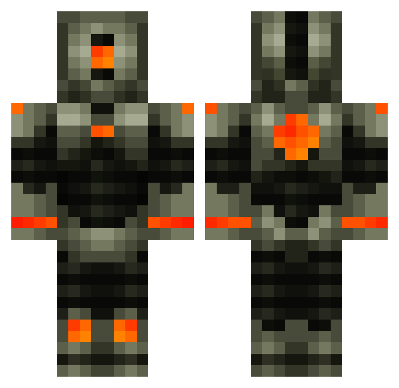Harvey049 Minecraft skin, front and back view