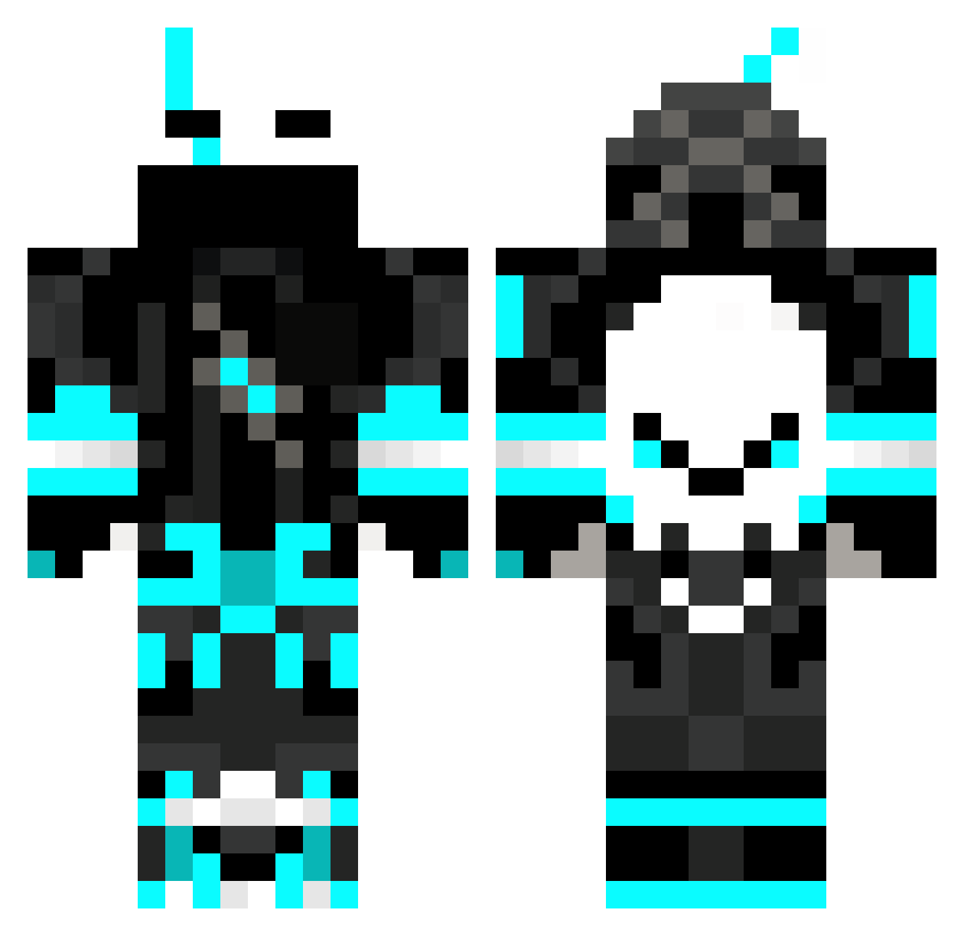 CaptOle Minecraft skin, front and back view