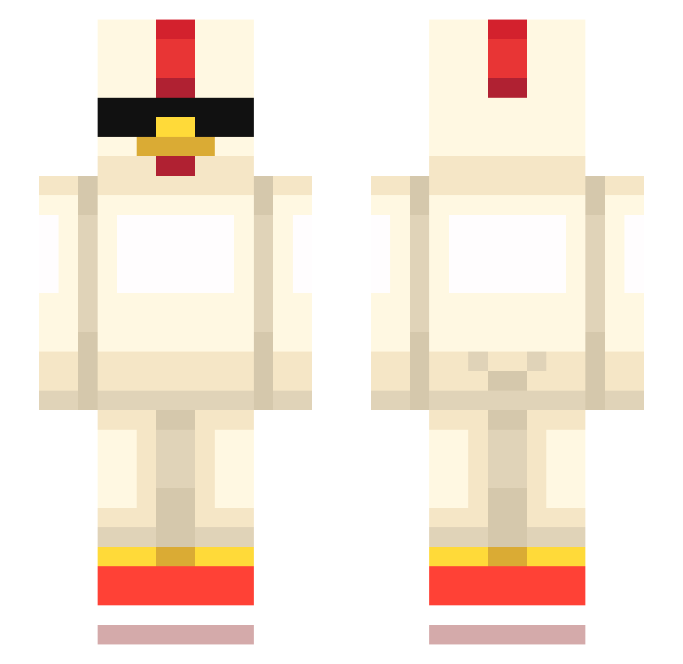 Tatentoots Minecraft skin, front and back view