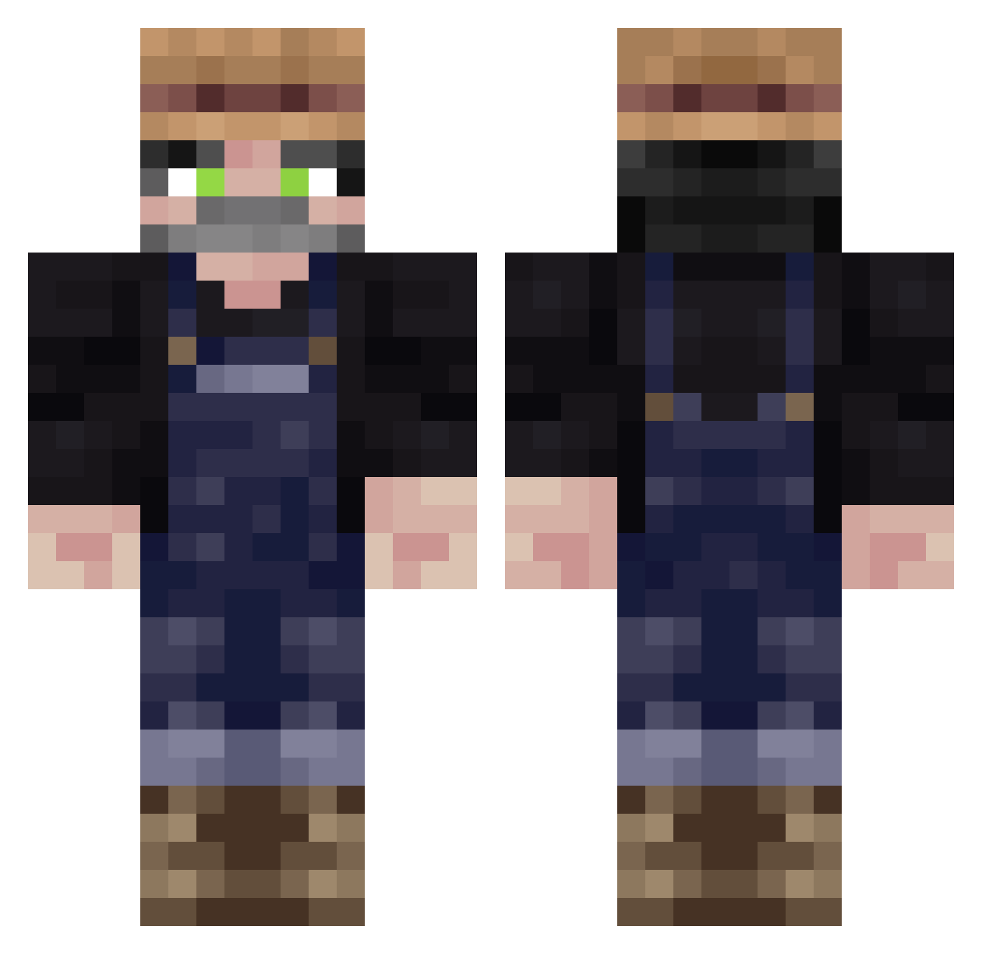 NewYorkMade22 Minecraft skin, front and back view