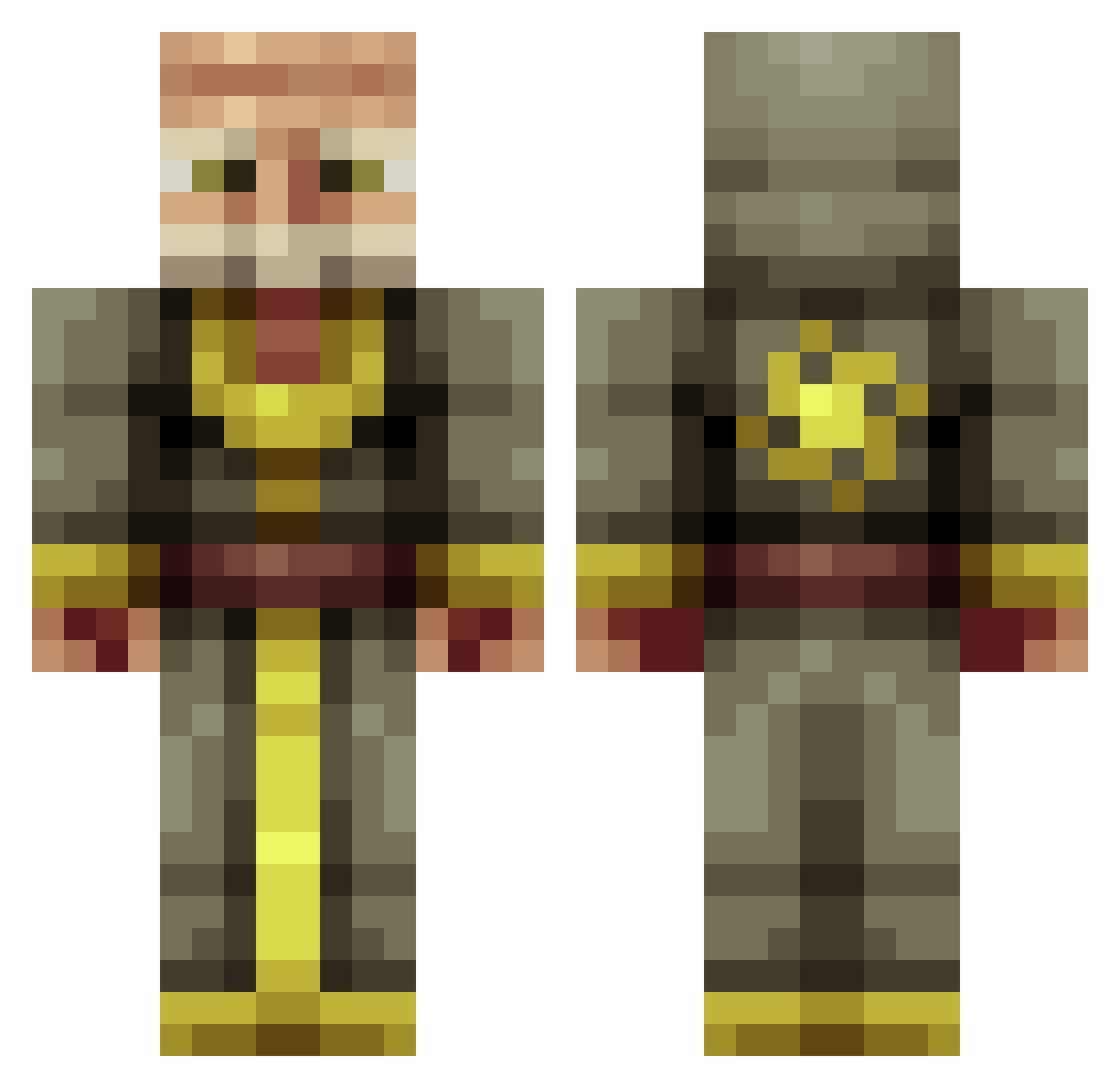 Fitzinator1234 Minecraft skin, front and back view
