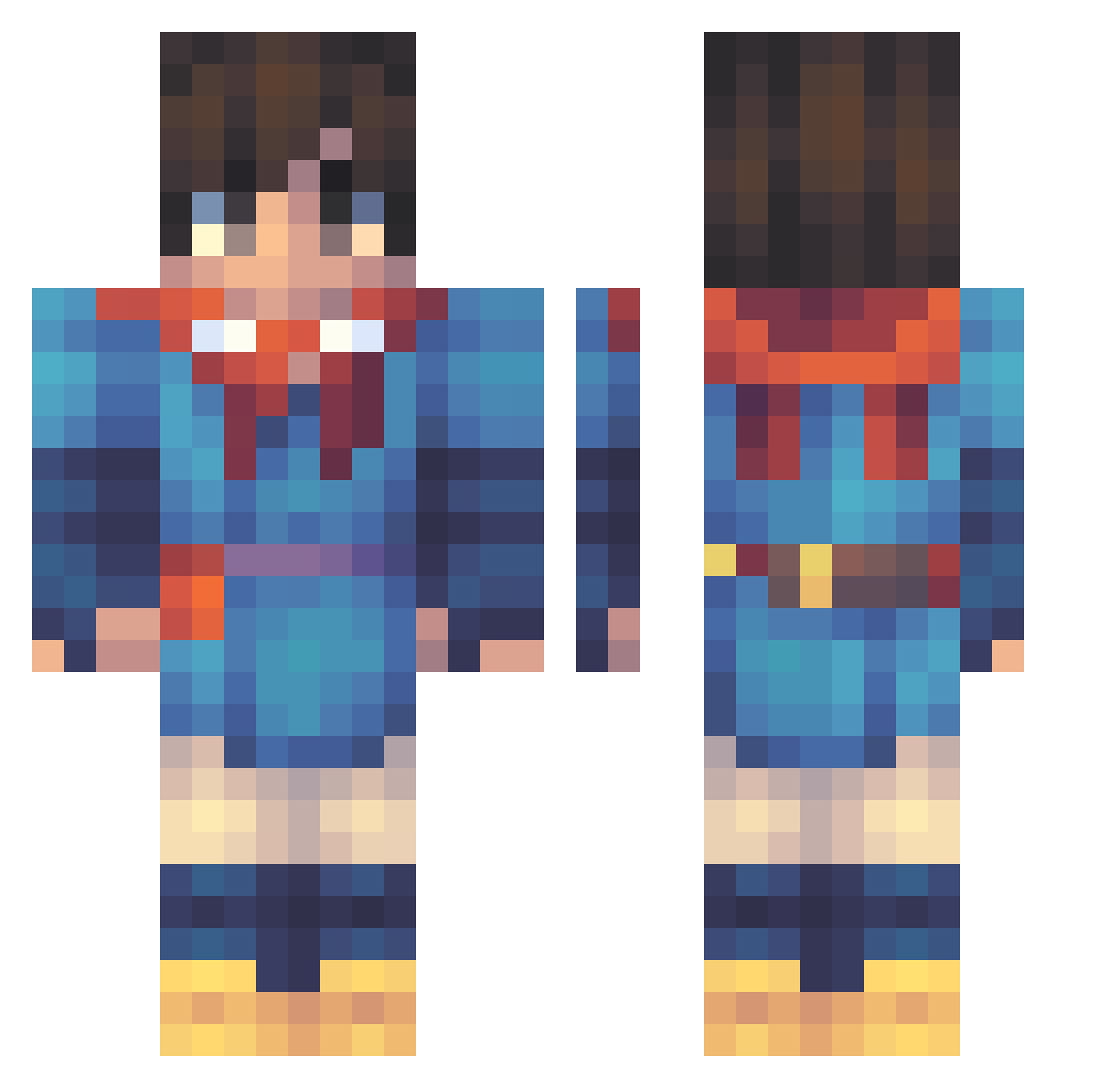 _shadowhawk Minecraft skin, front and back view