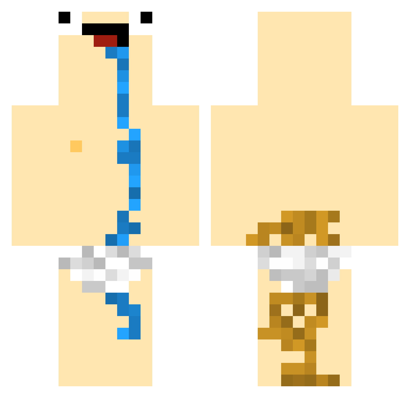 MeGuly Minecraft skin, front and back view