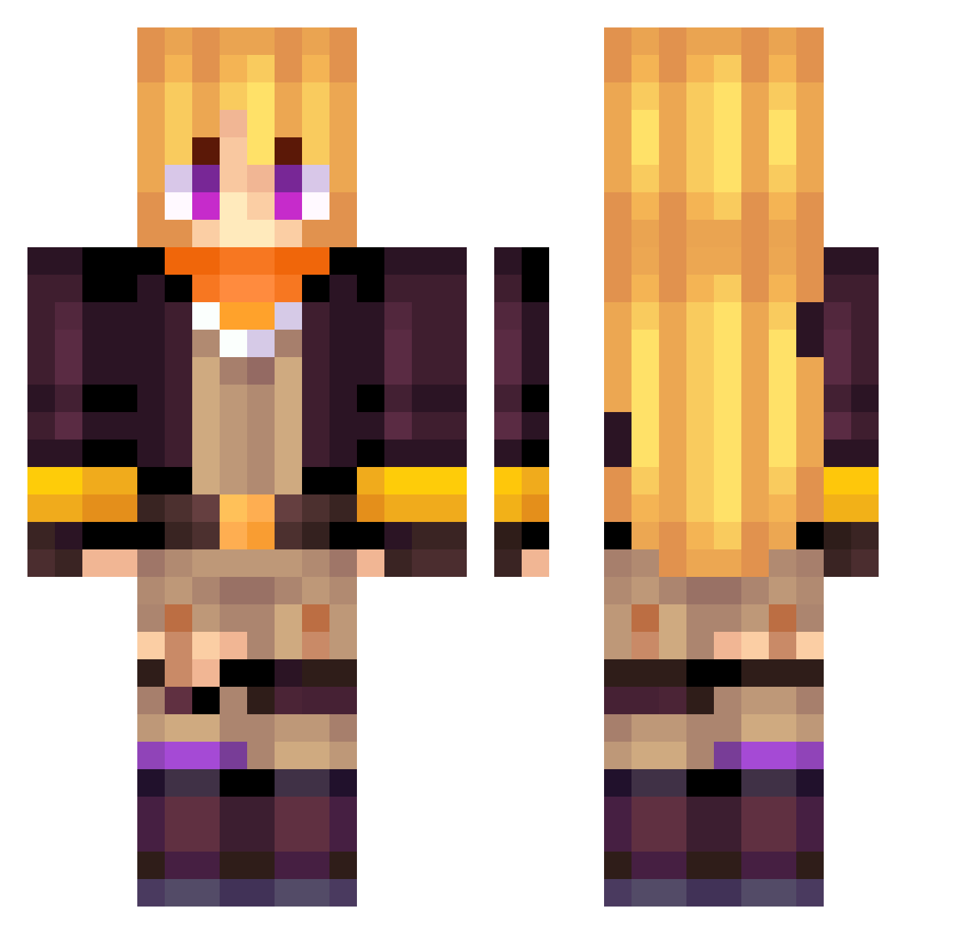 CrozzoSteel Minecraft skin, front and back view