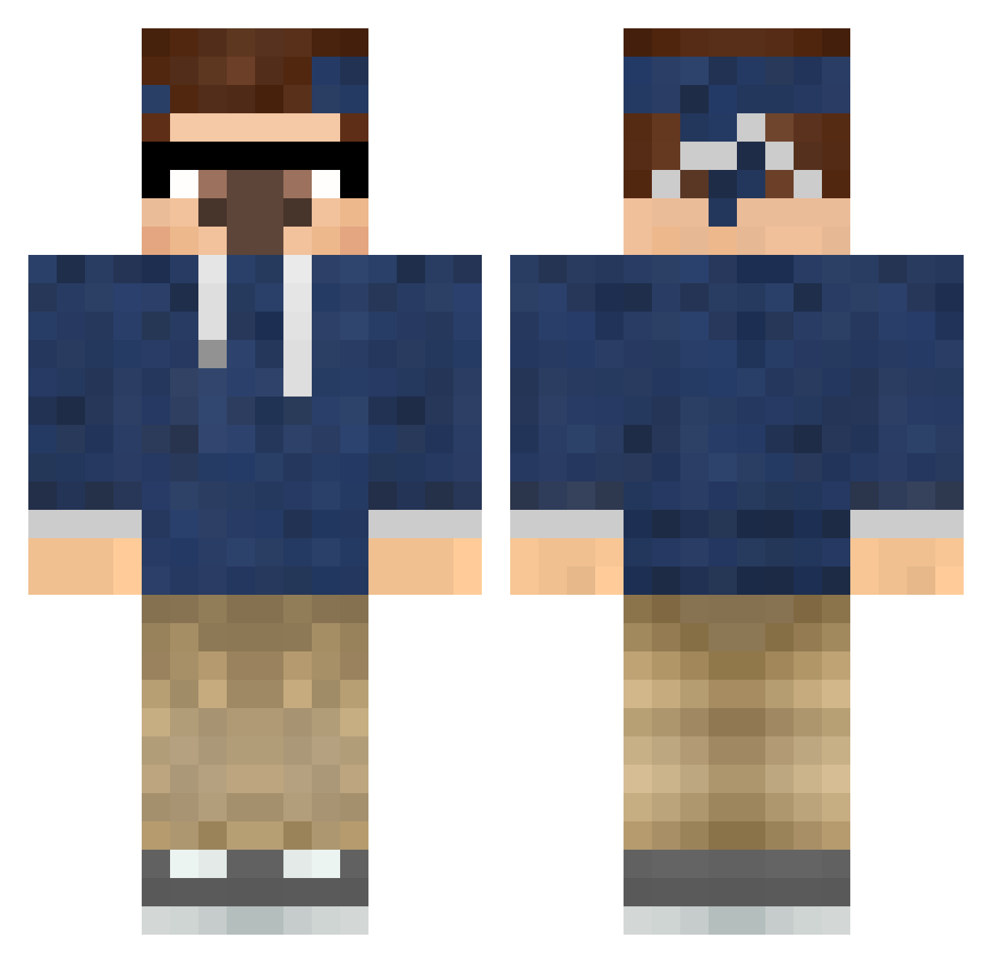 XxsasxX2005 Minecraft skin, front and back view