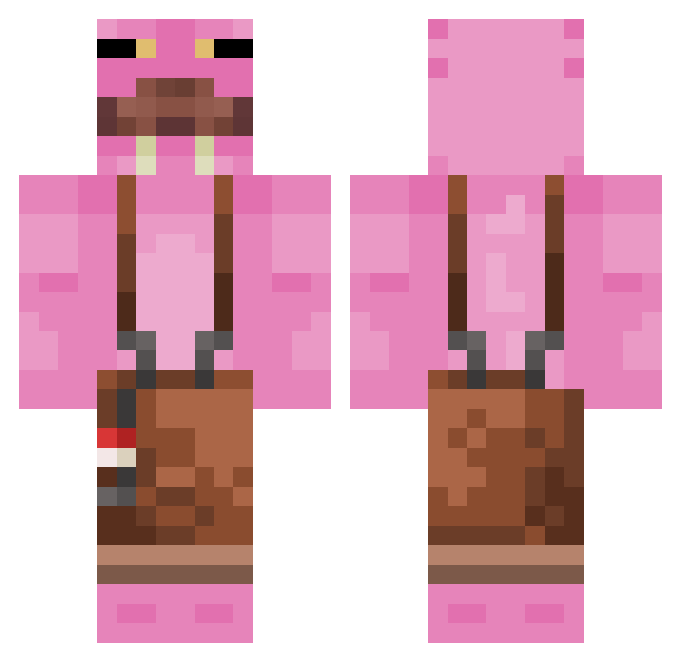 BotoSuckah Minecraft skin, front and back view
