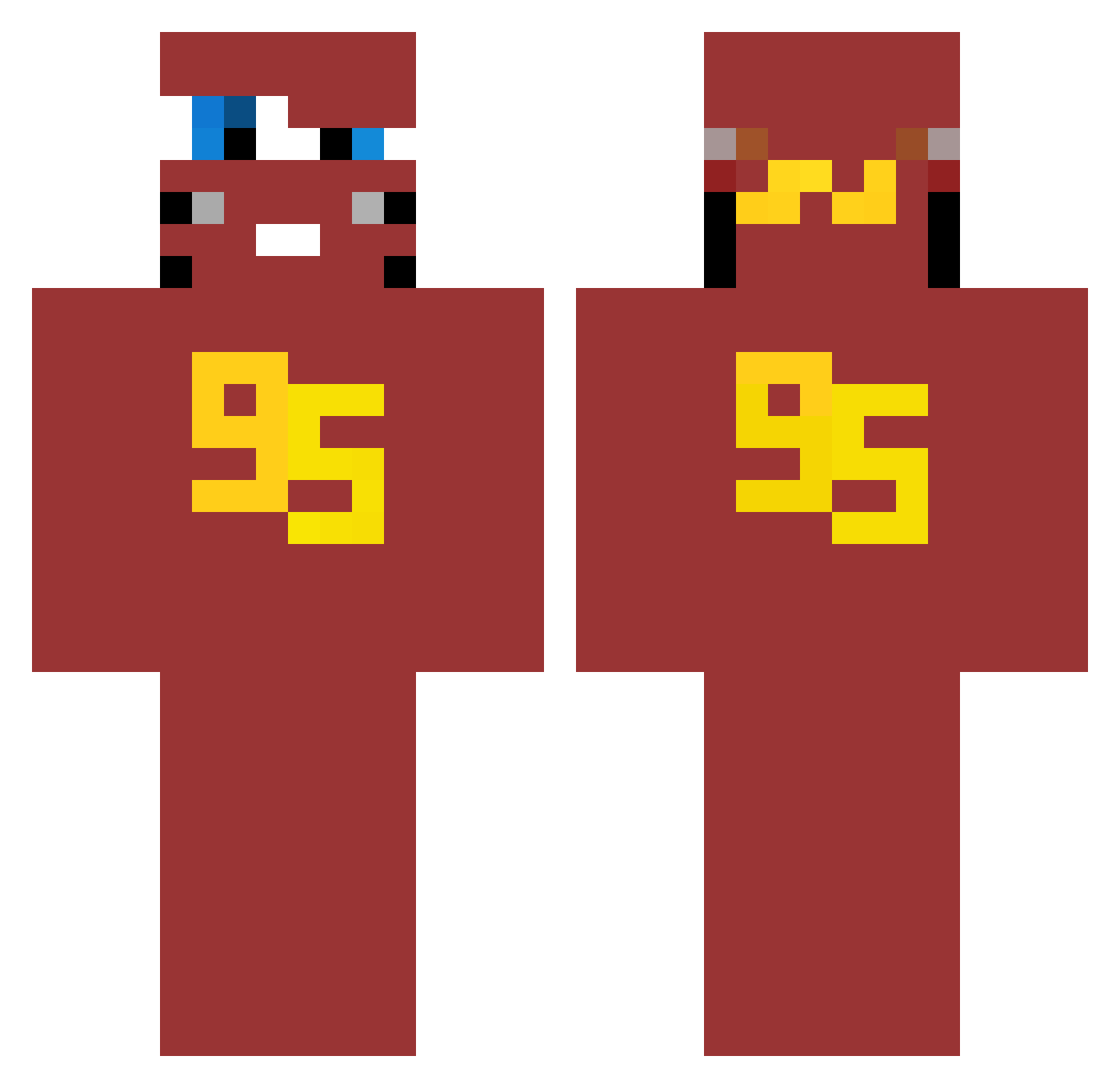 DwanyeWeast Minecraft skin, front and back view
