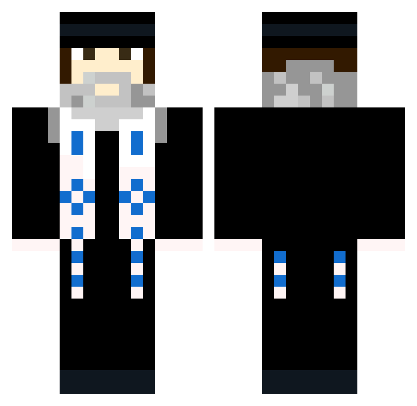 Hasidic Minecraft skin, front and back view