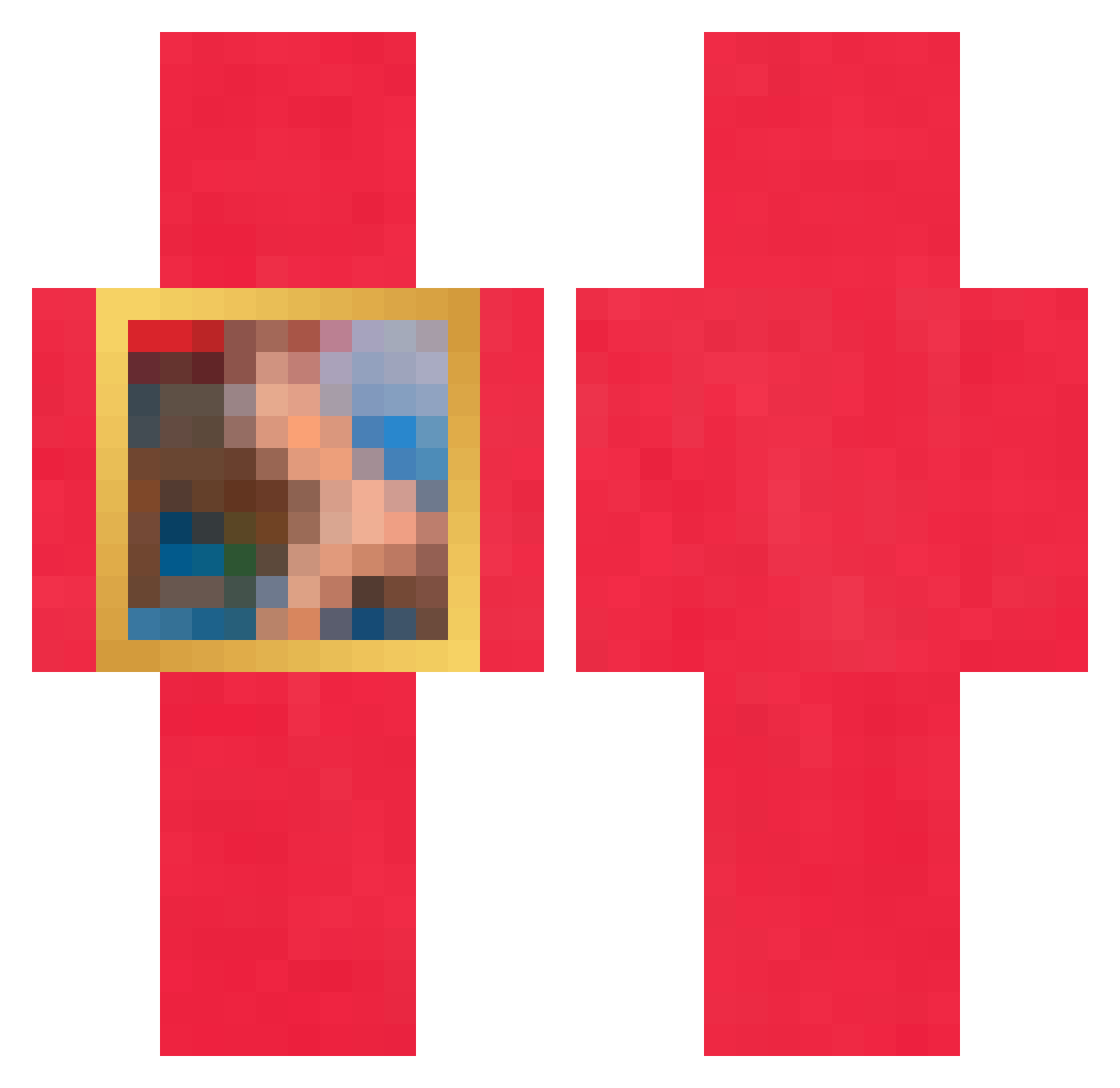 era Minecraft skin, front and back view